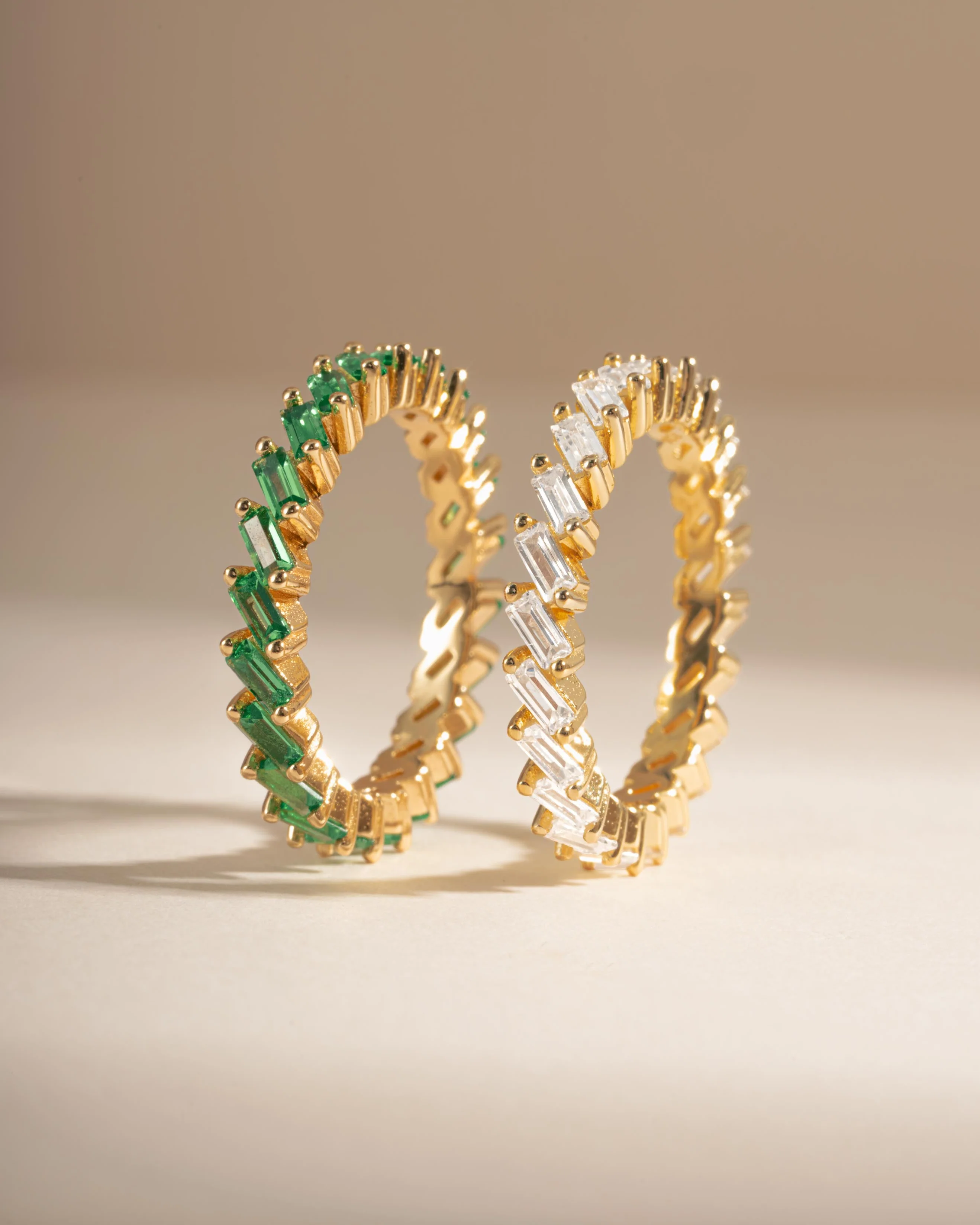 Slanted Emerald Baguette Ring - Image 8