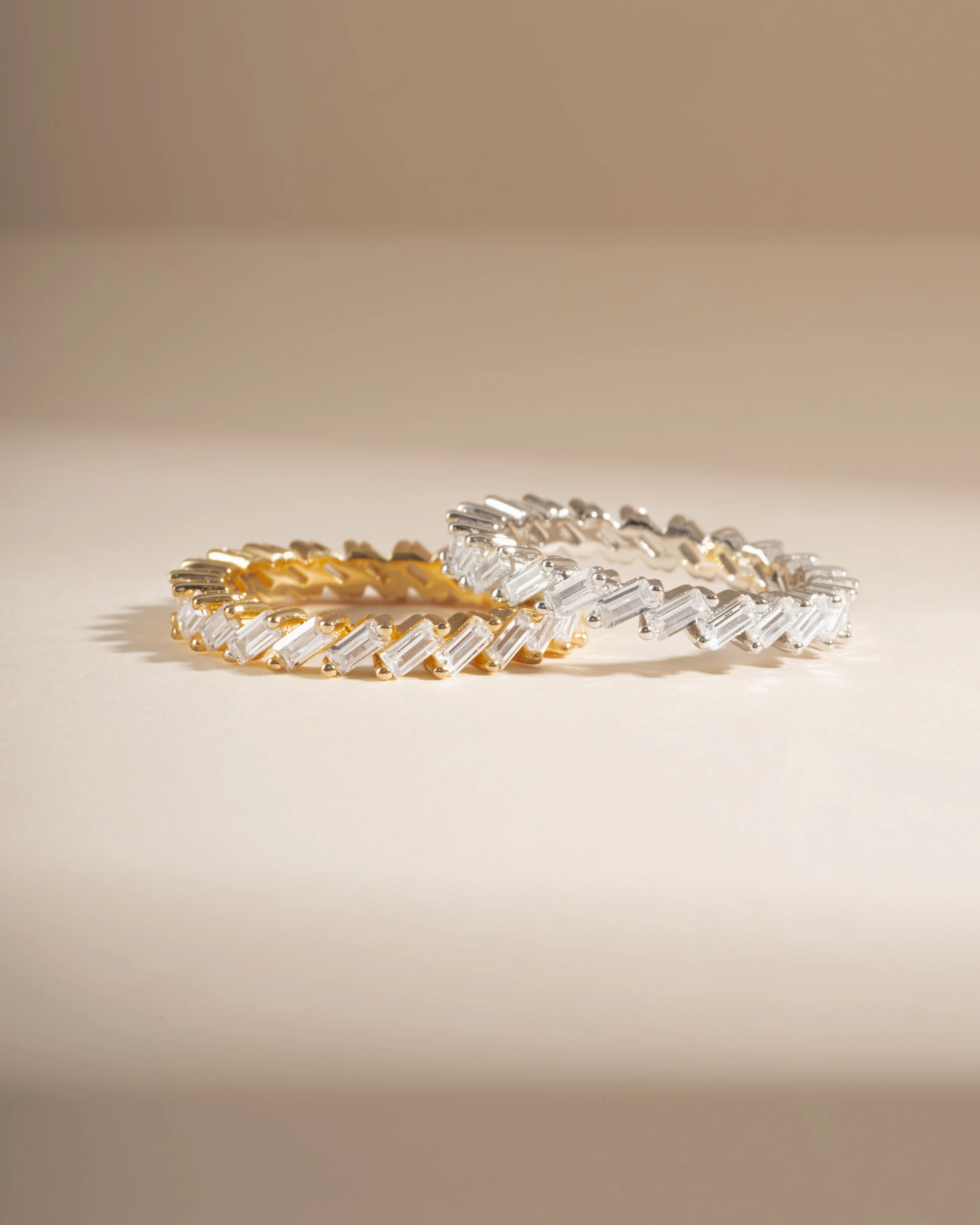 Slanted White CZ Baguette Ring - Image 3