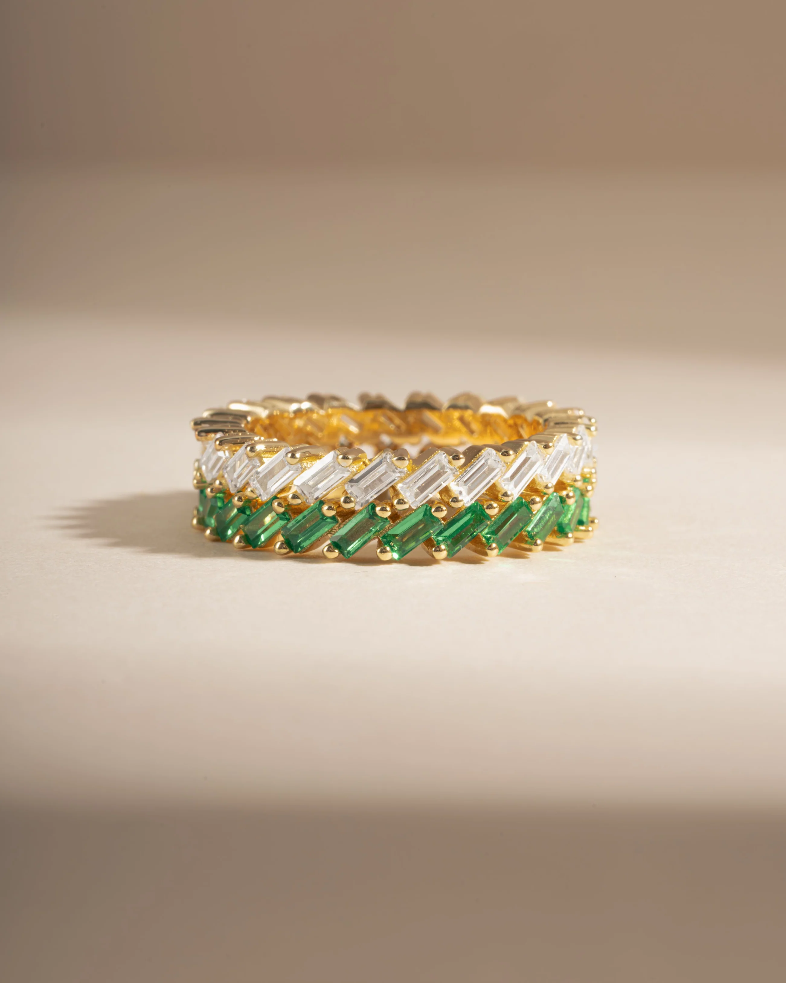 Slanted White CZ Baguette Ring - Image 8
