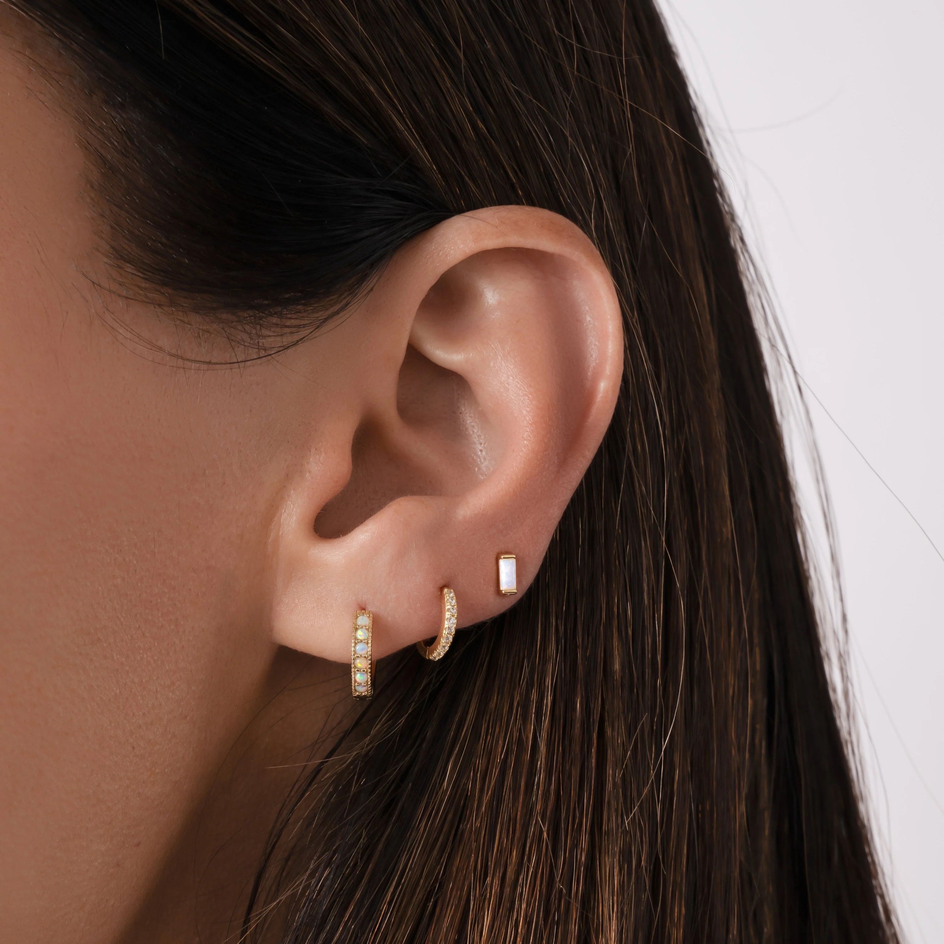 Small Opal Huggies - Image 2