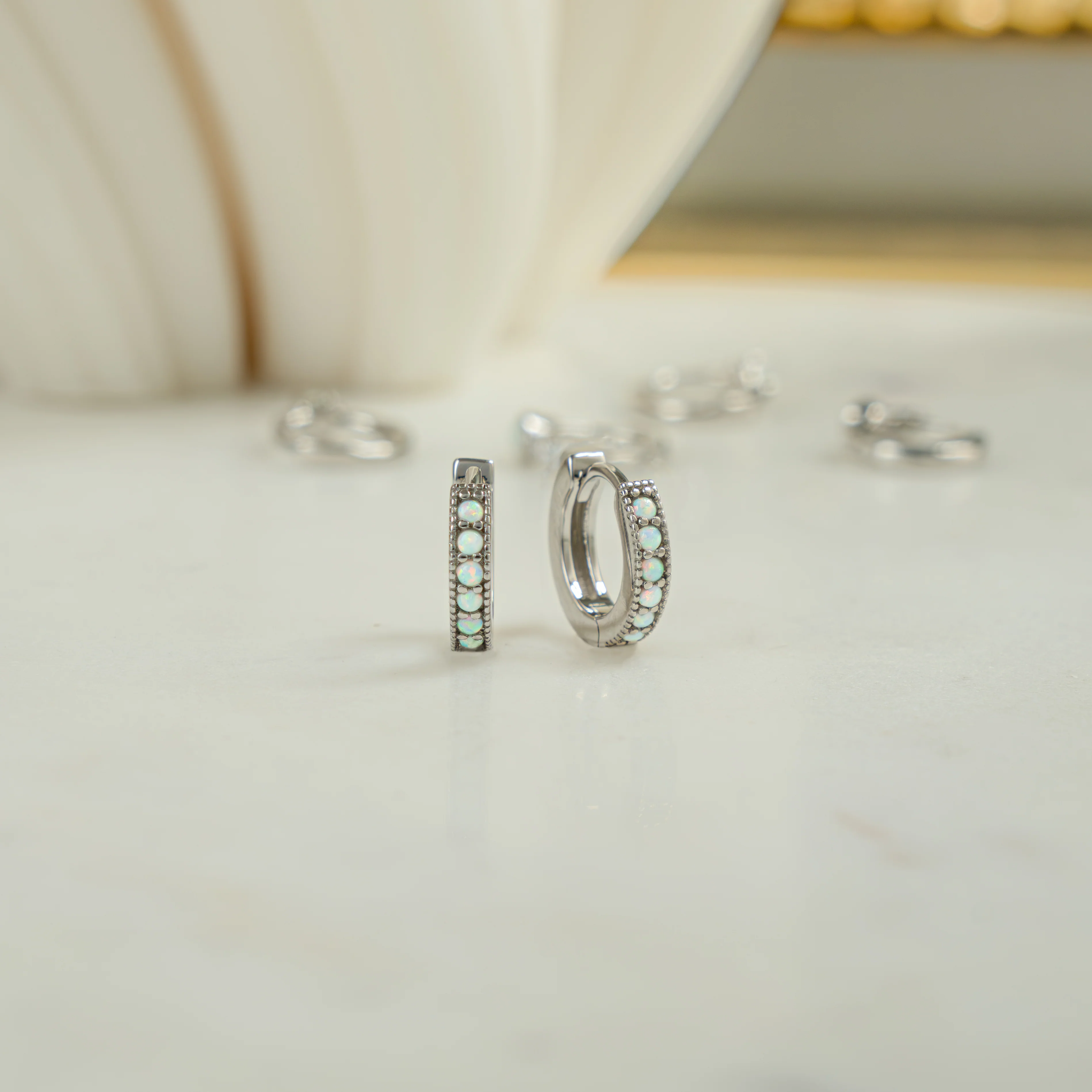 Small Opal Huggies - Image 3