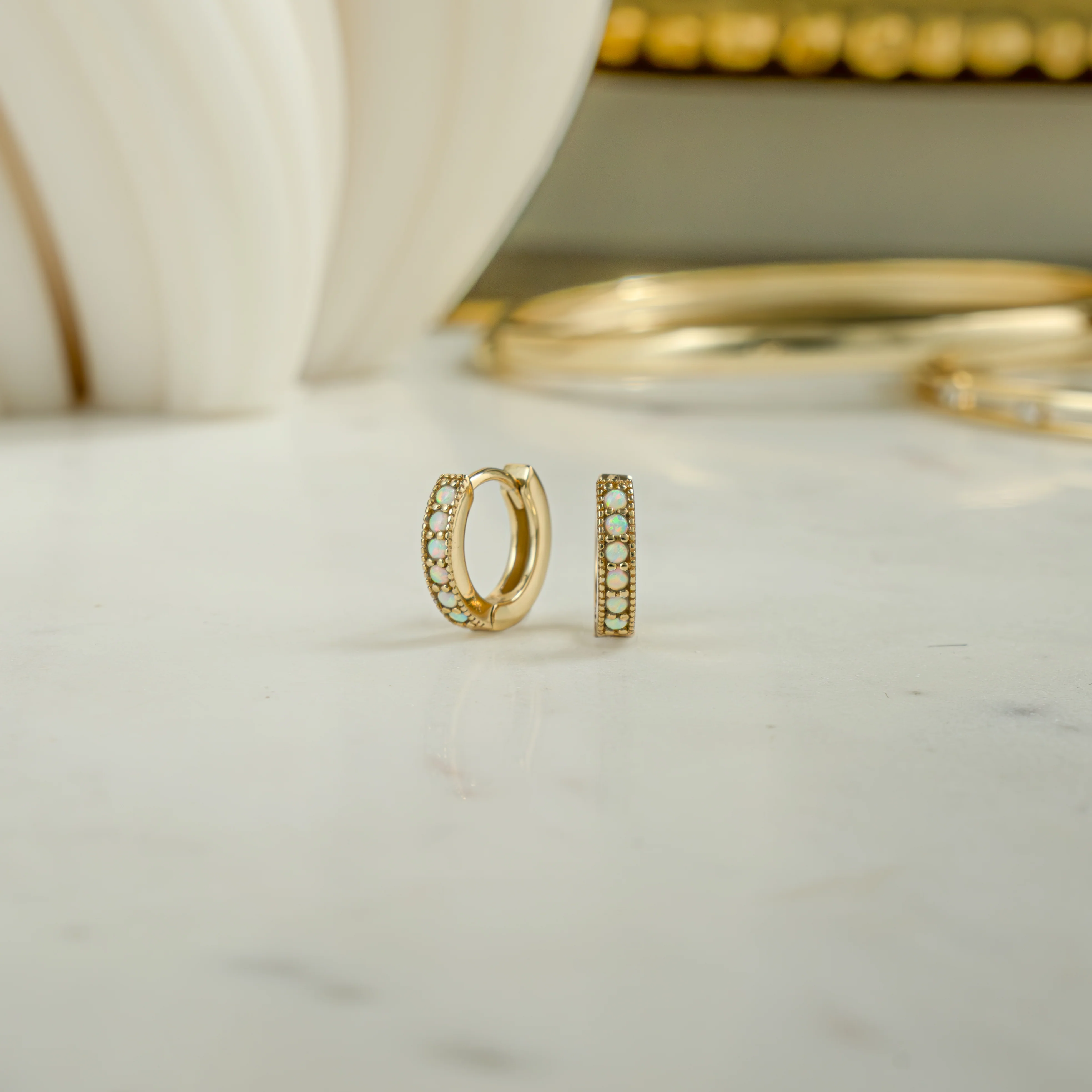 Small Opal Huggies - Image 4