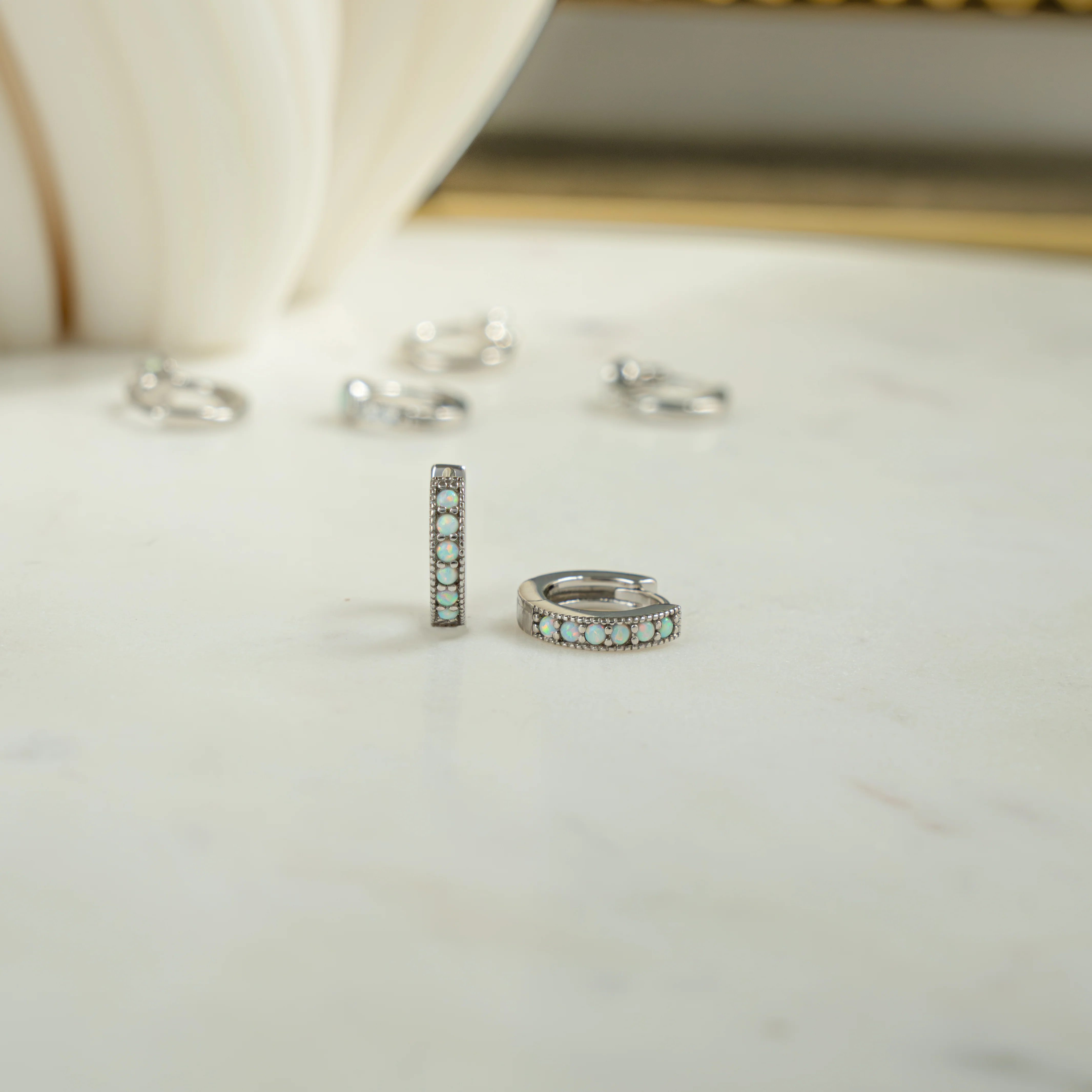 Small Opal Huggies - Image 6