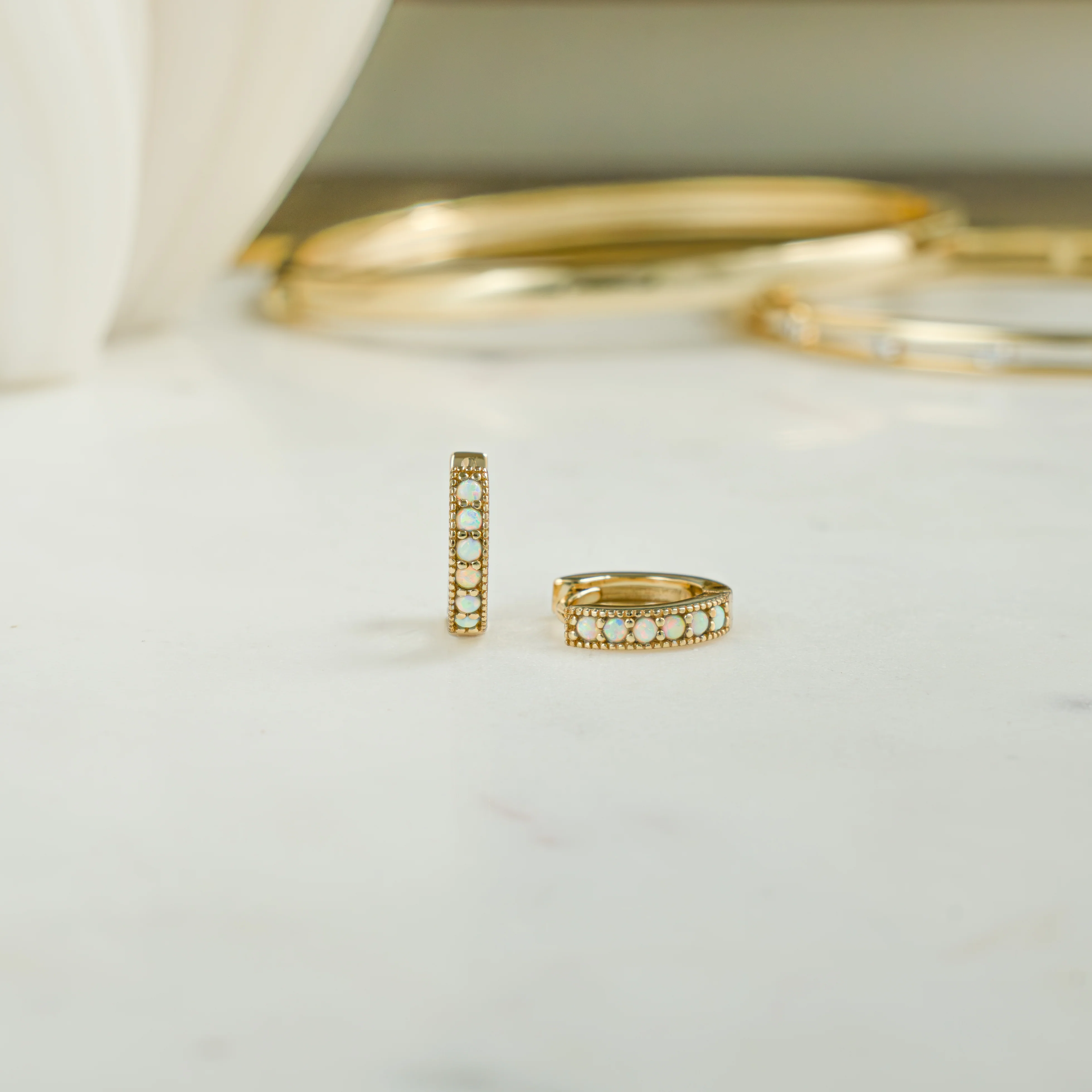 Small Opal Huggies - Image 7