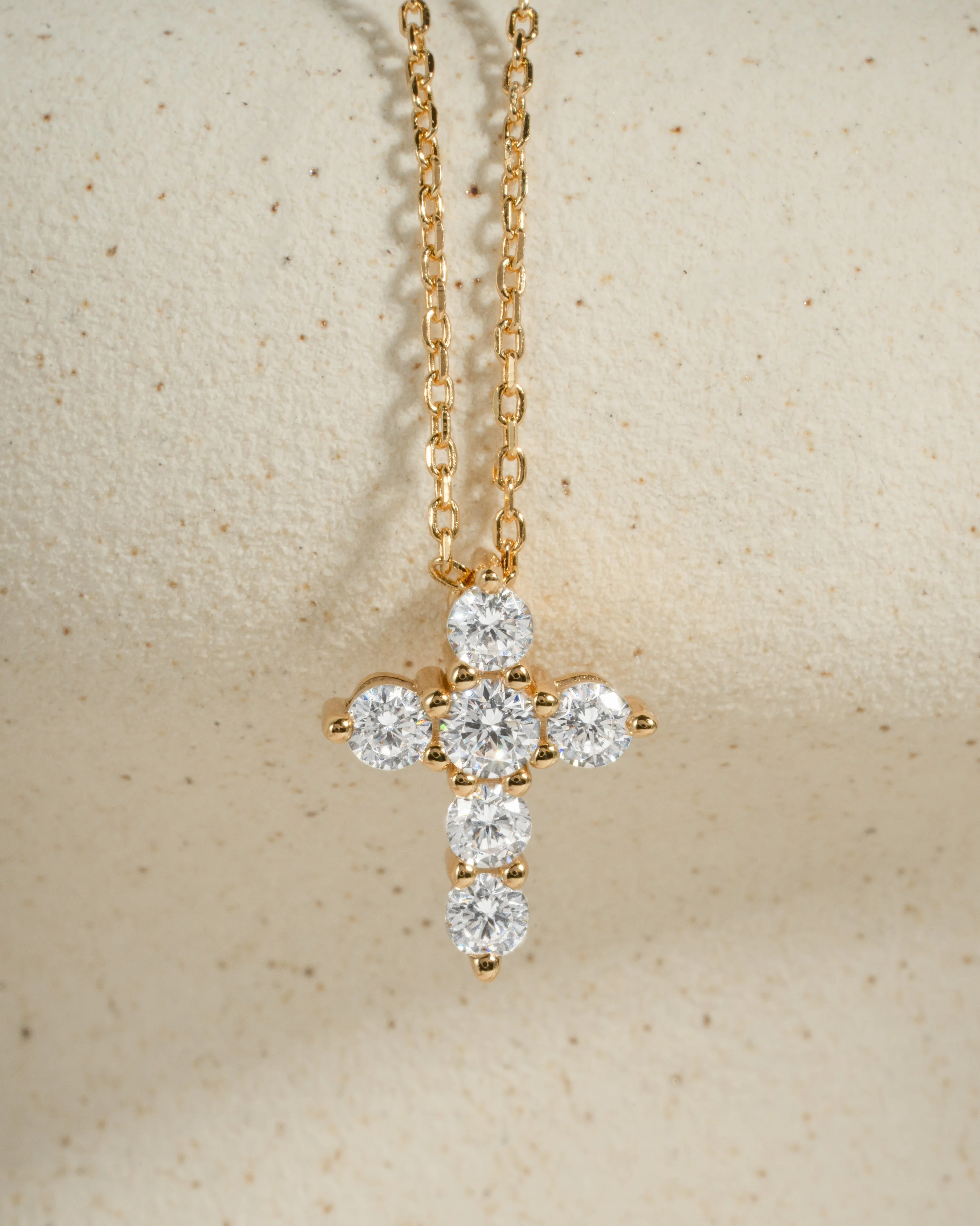 Small Studded Cross Necklace - Image 5
