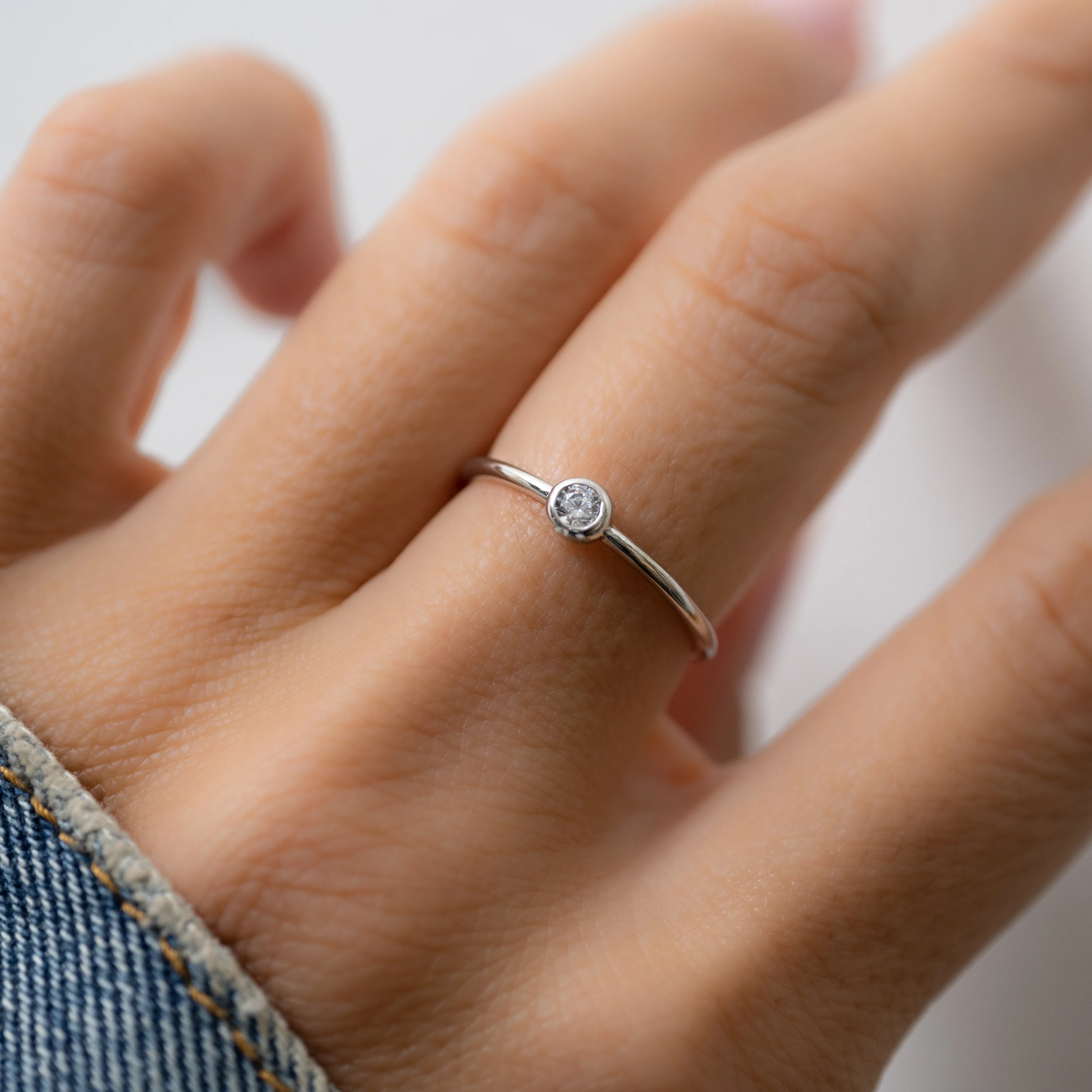 Solitaire Bezel Ring - Image 2