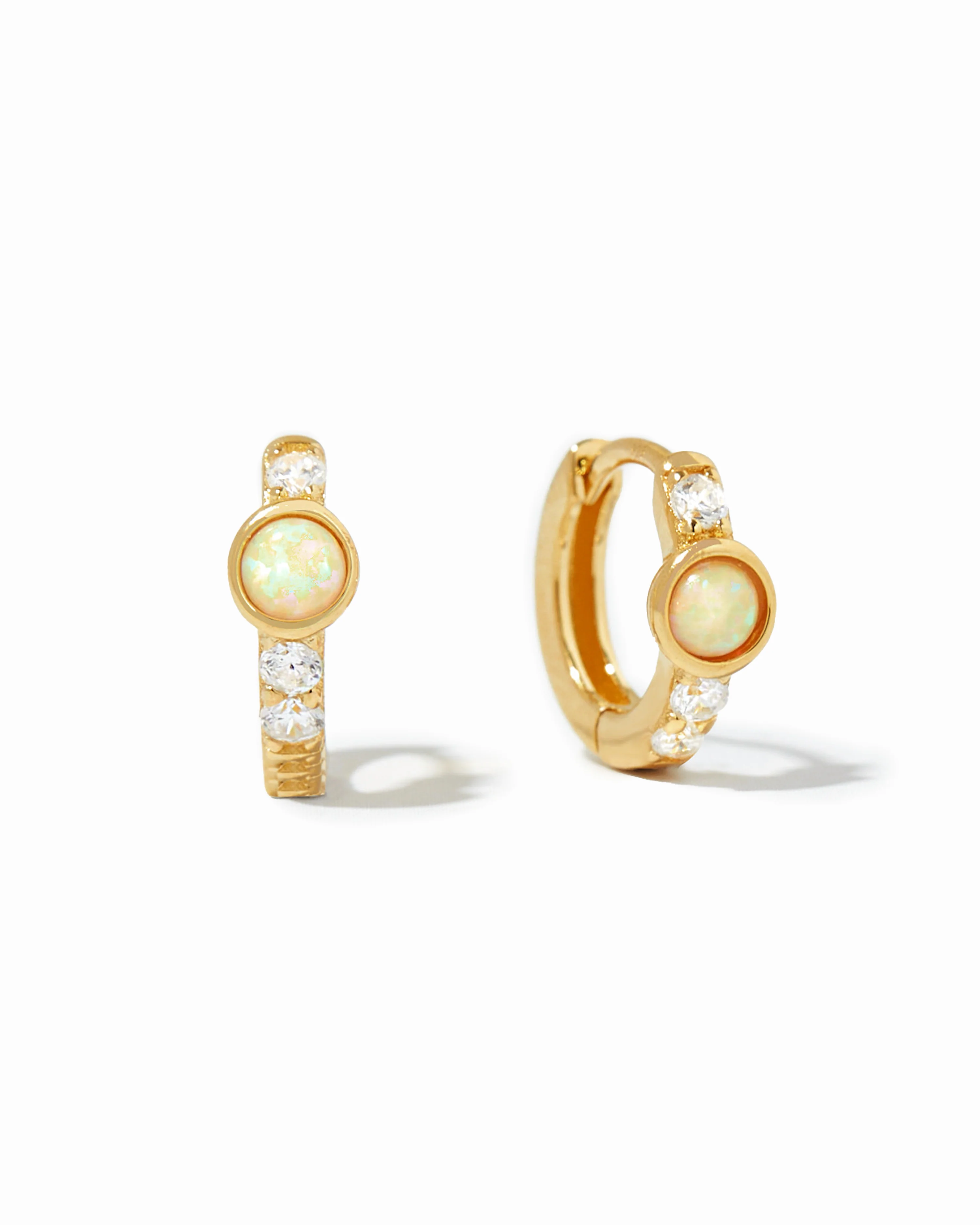 Solitaire CZ Opal Huggies