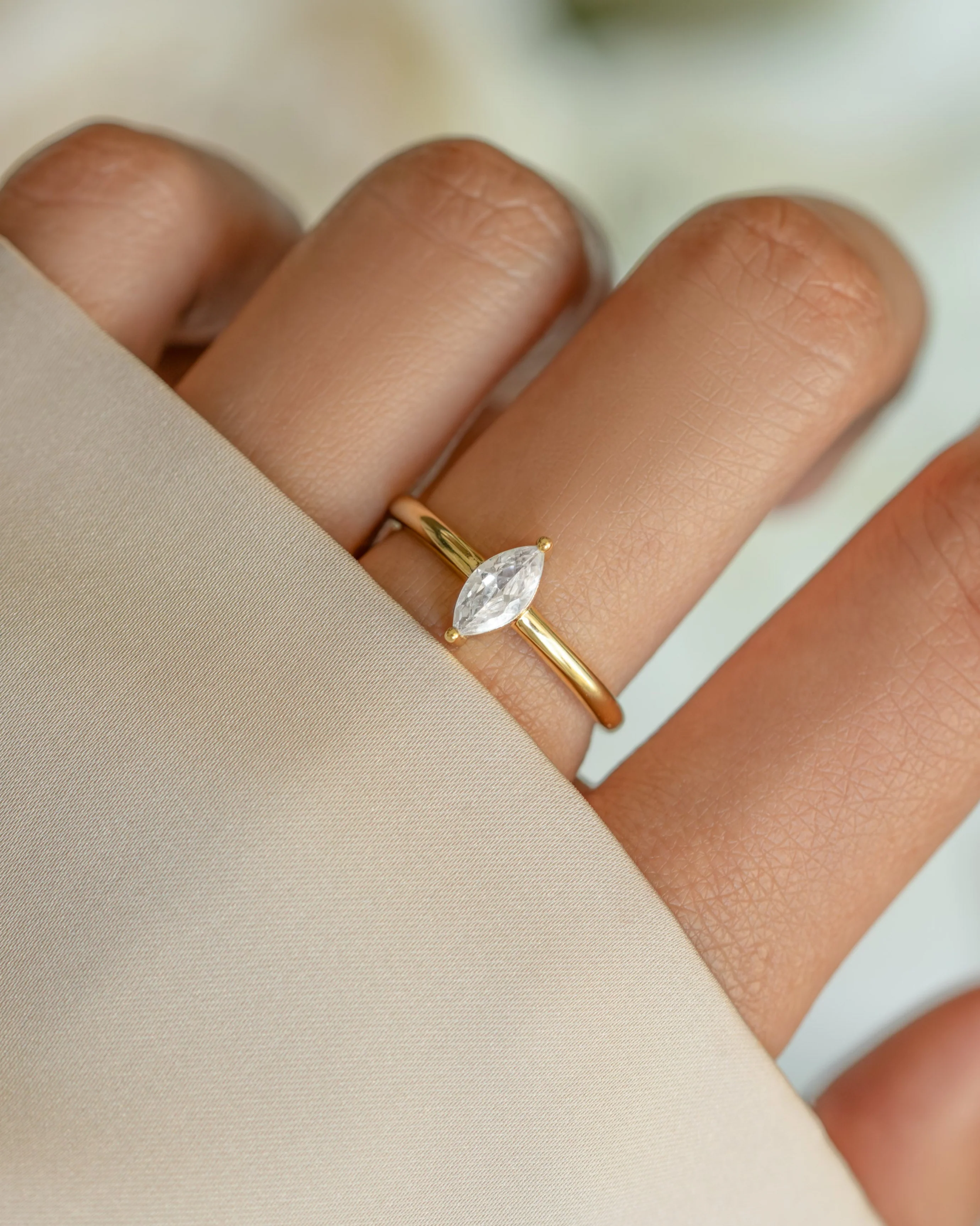 Solitaire Marquise Ring - Image 2
