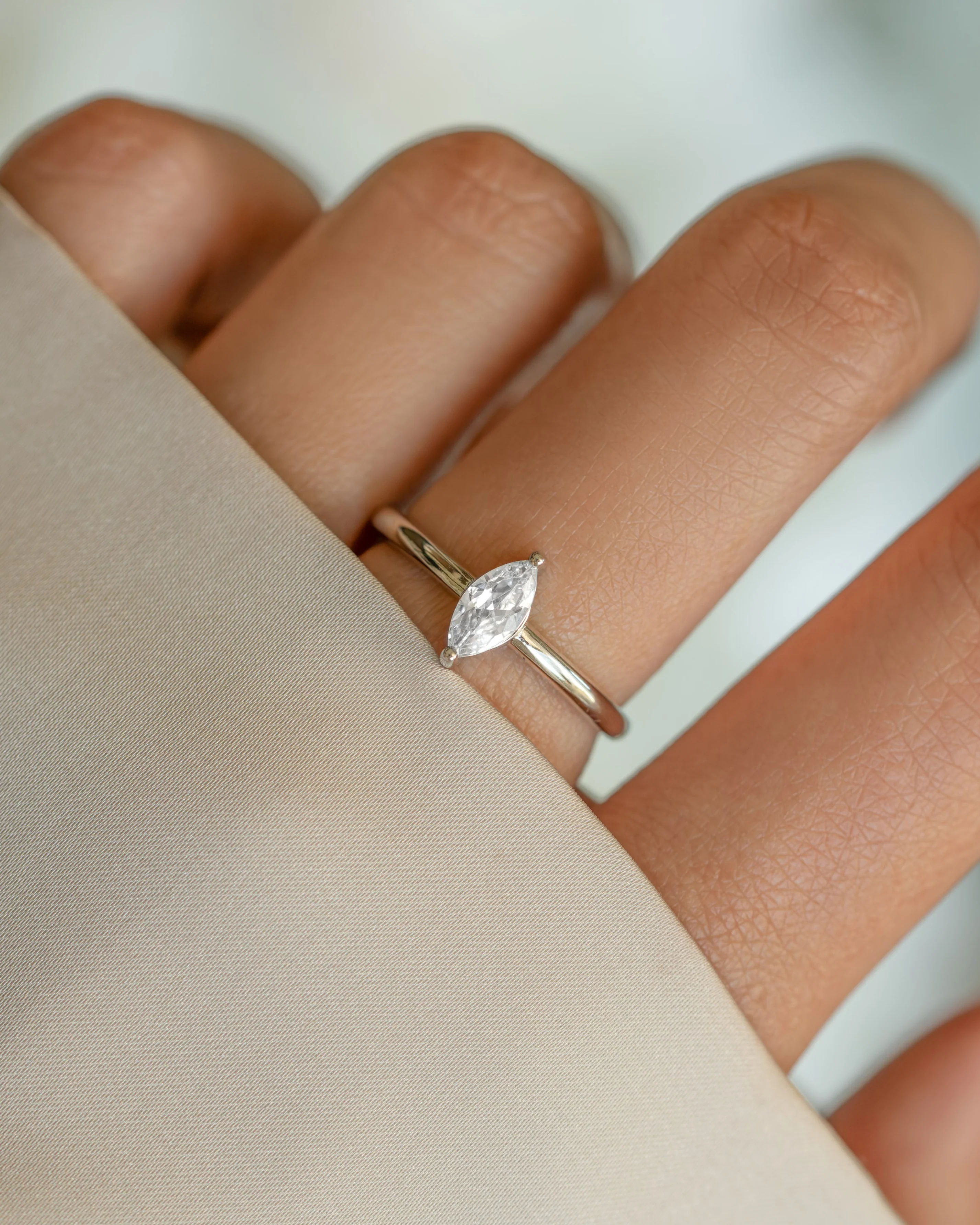 Solitaire Marquise Ring - Image 4