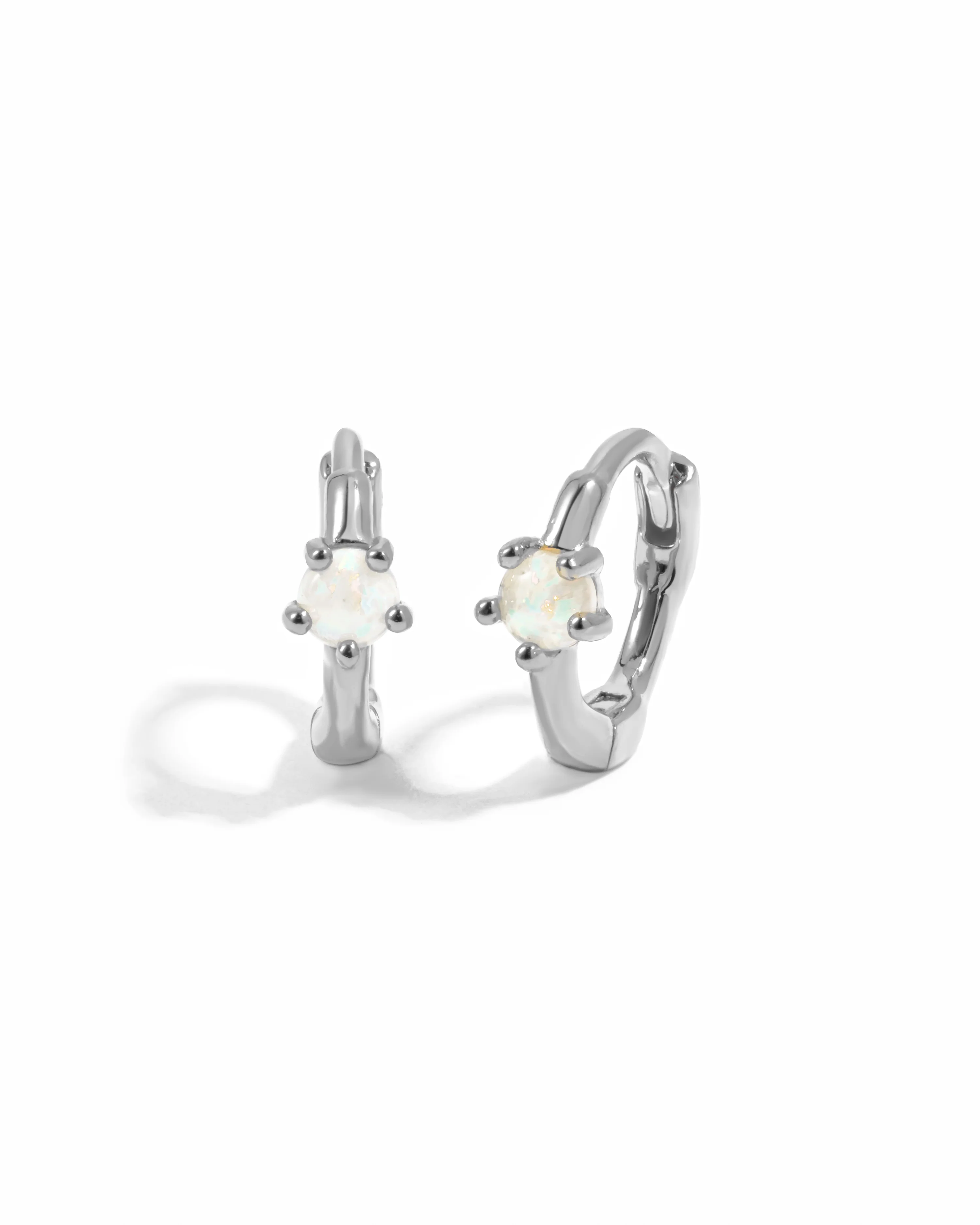 Solitaire Opal Huggies - Image 6
