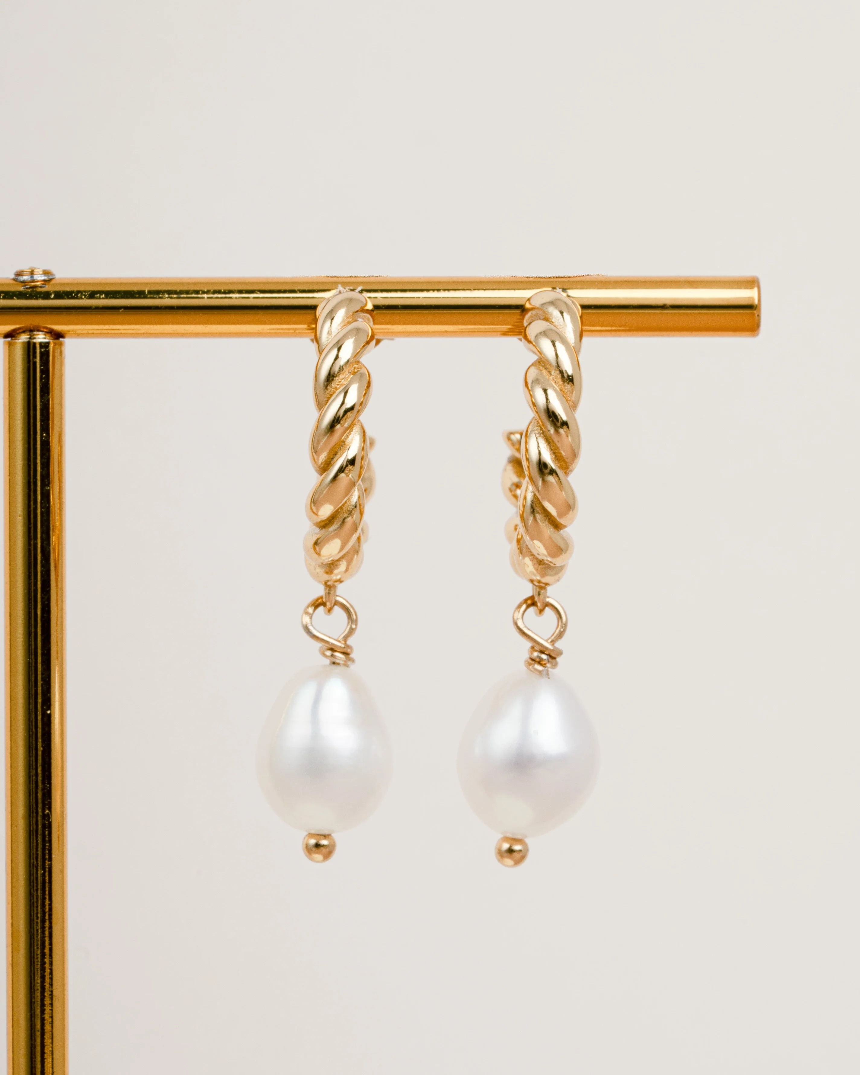 Spiral Pearl Drop Earrings - Image 10