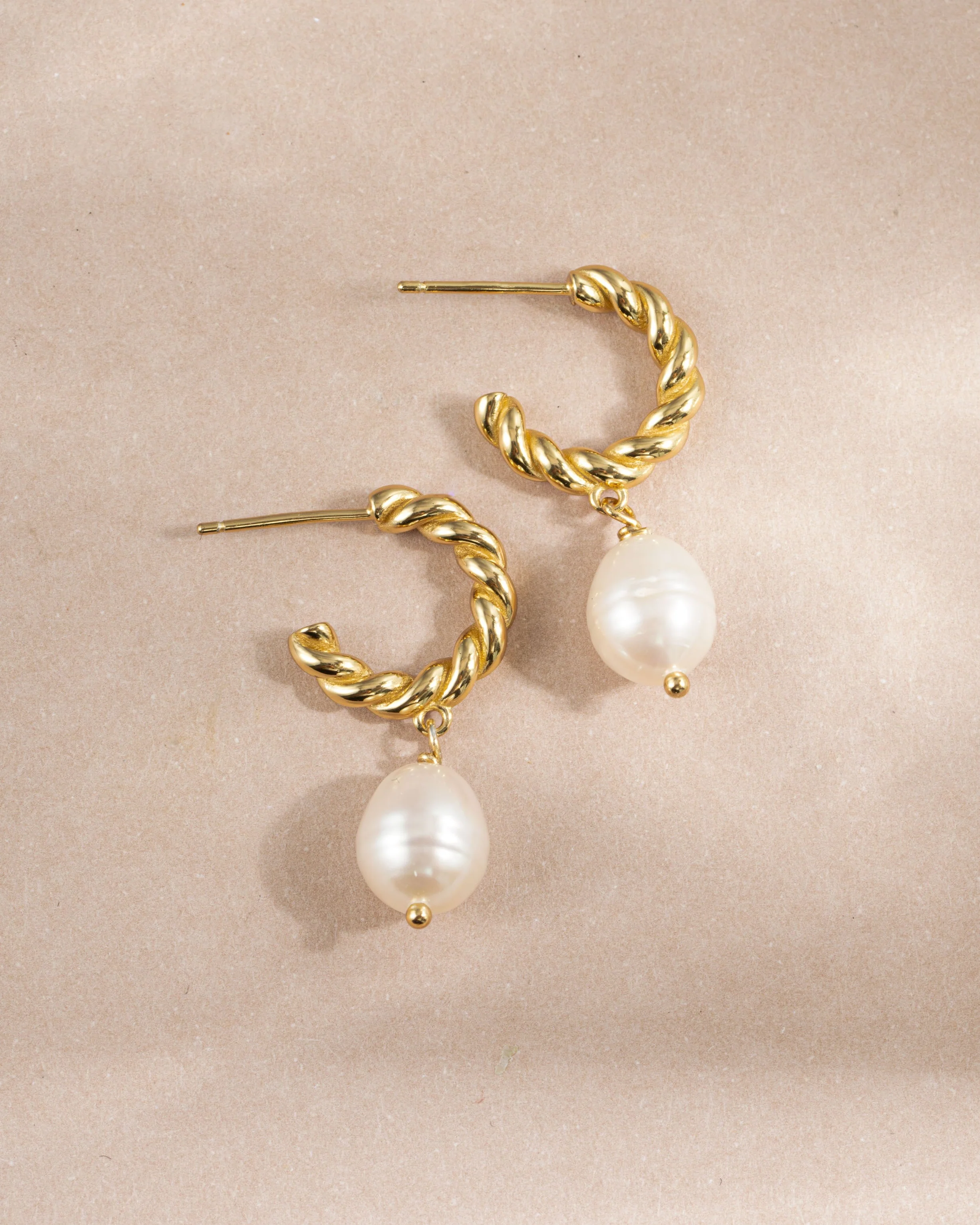 Spiral Pearl Drop Earrings - Image 7