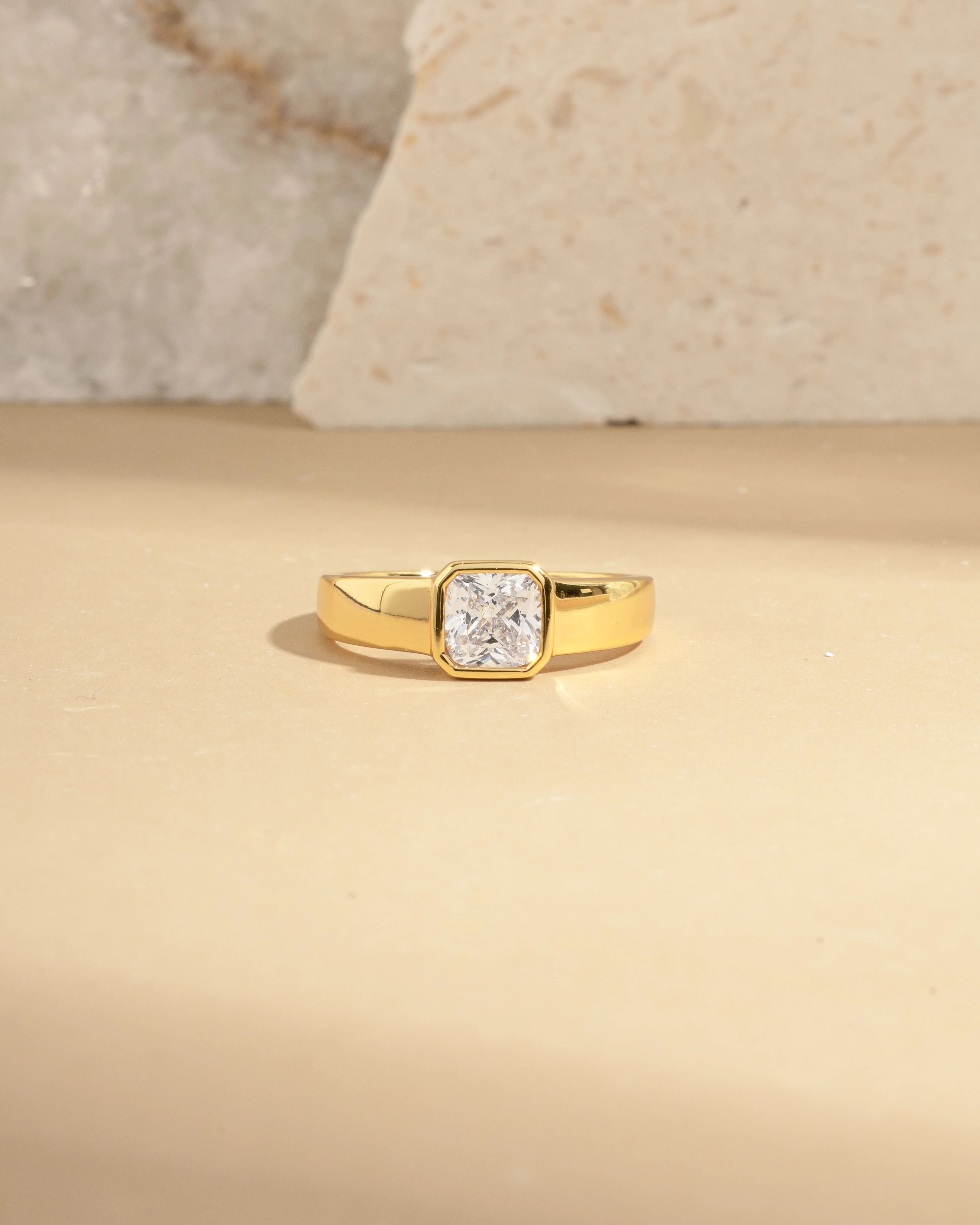Square Bezel Dome Ring - Image 4