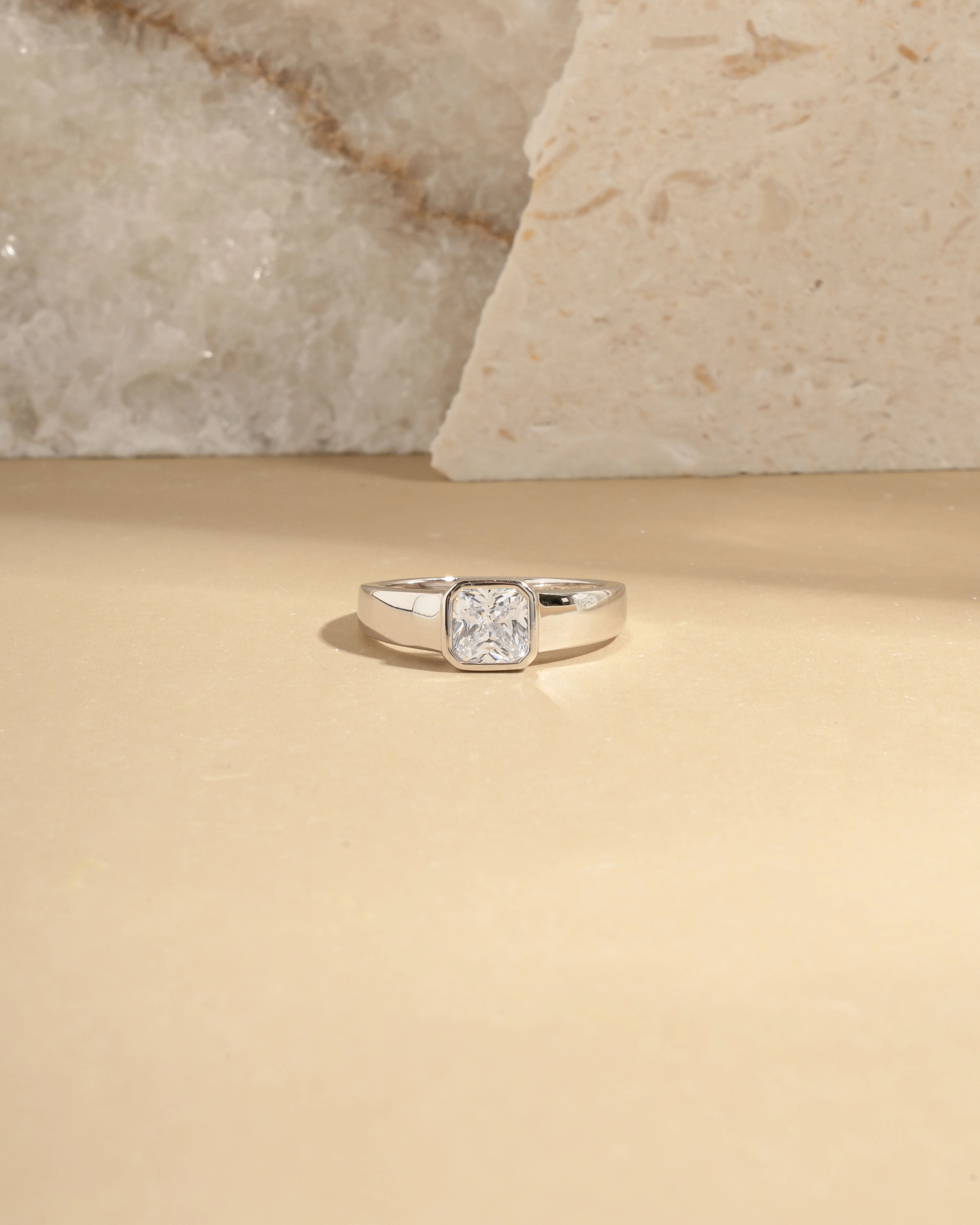 Square Bezel Dome Ring - Image 6