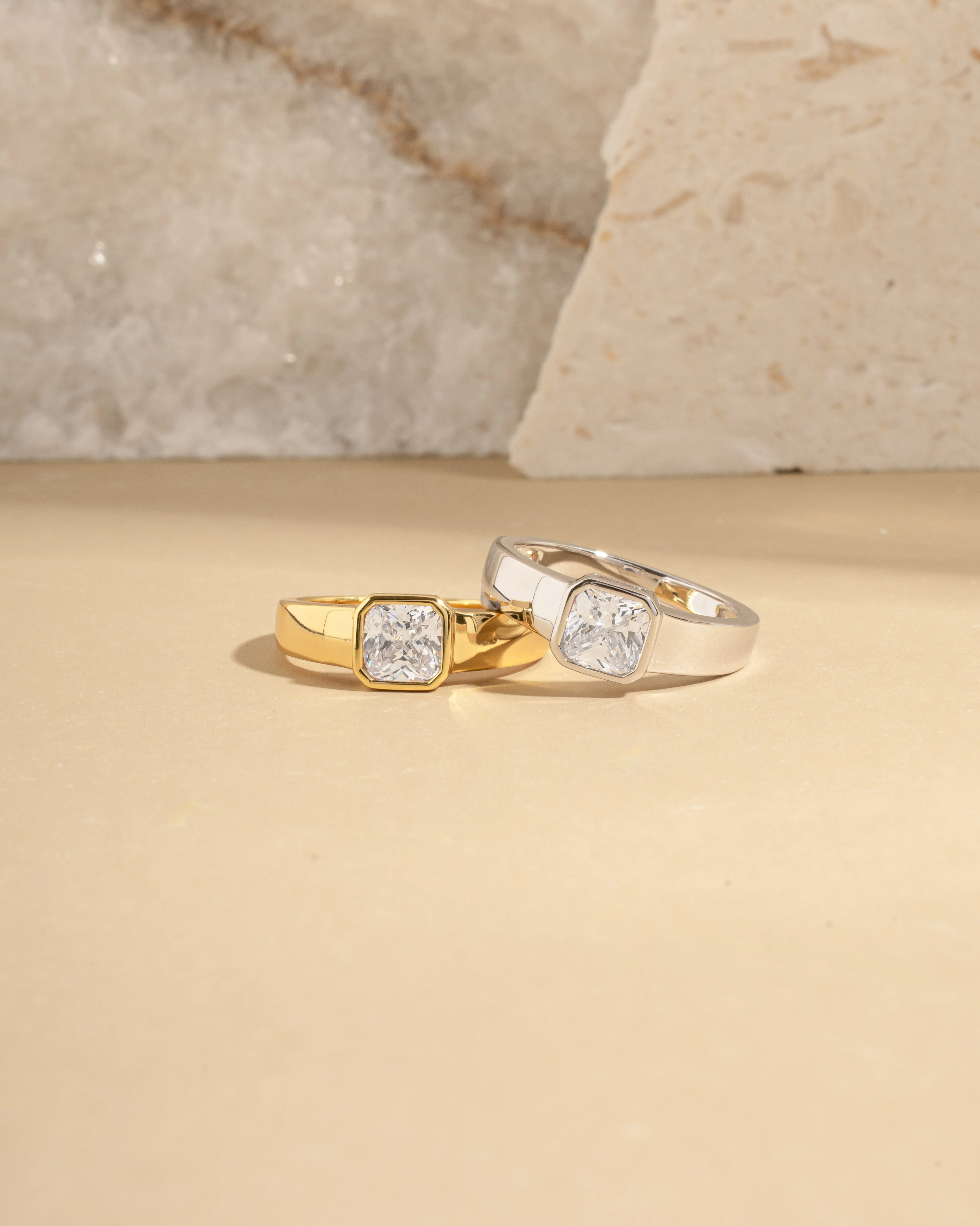 Square Bezel Dome Ring - Image 8
