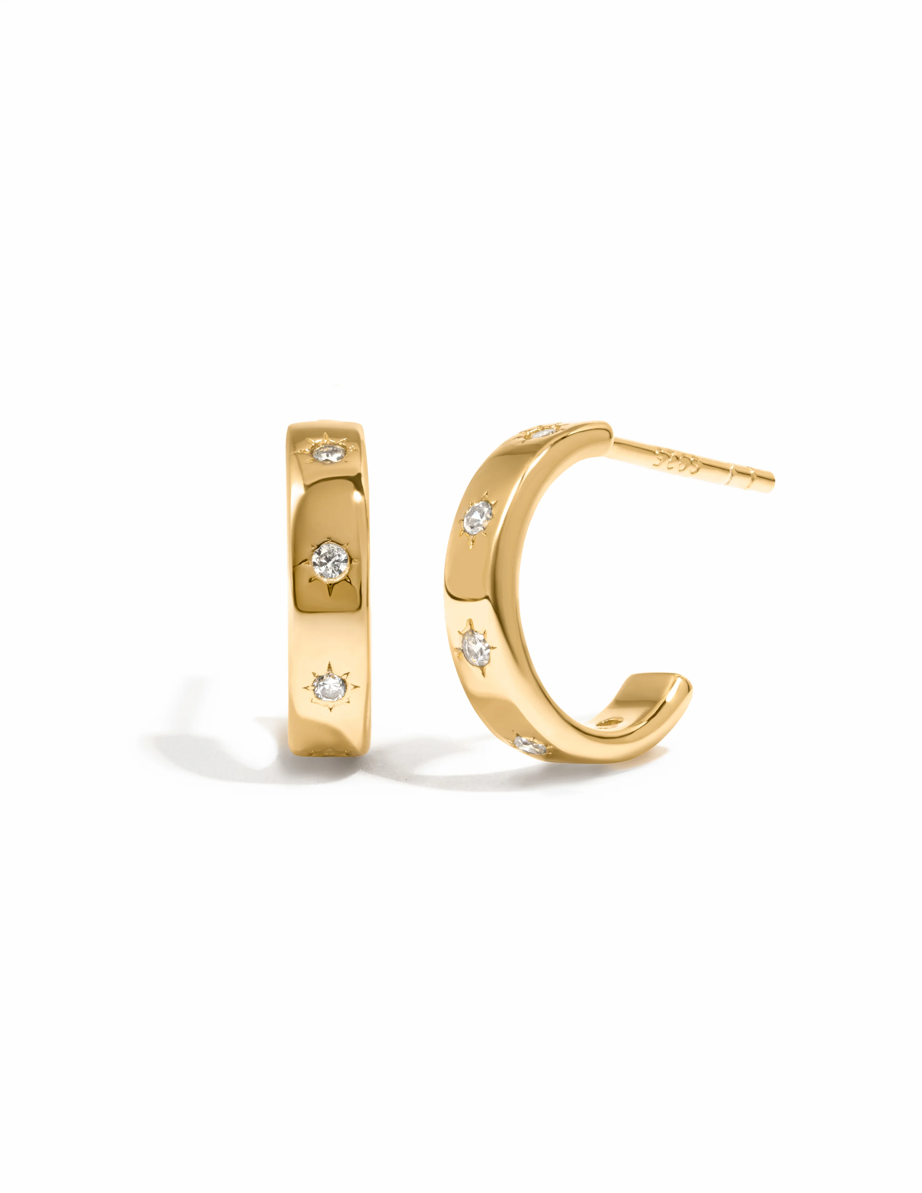 Star Studded Hoop Earrings