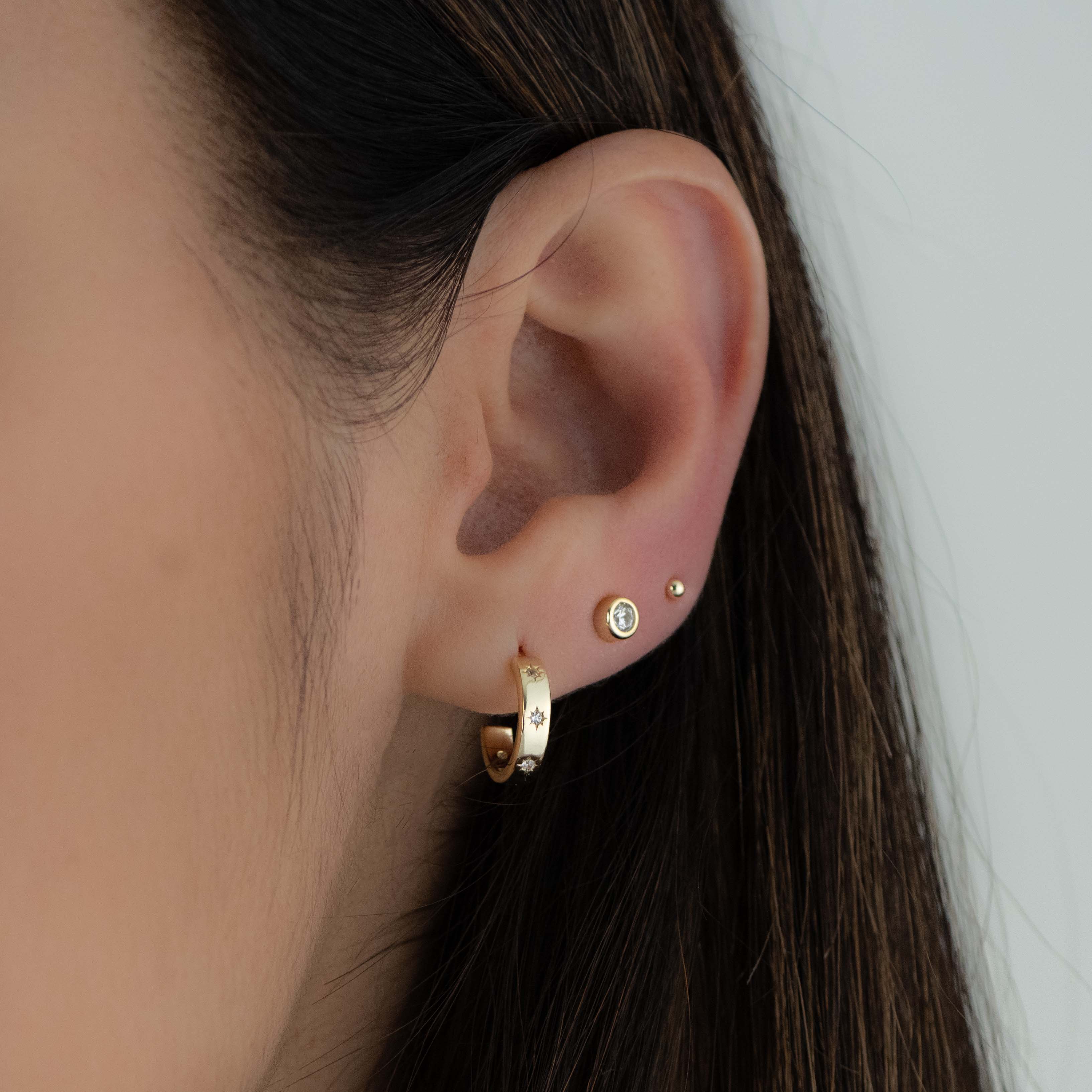 Star Studded Hoop Earrings - Image 2