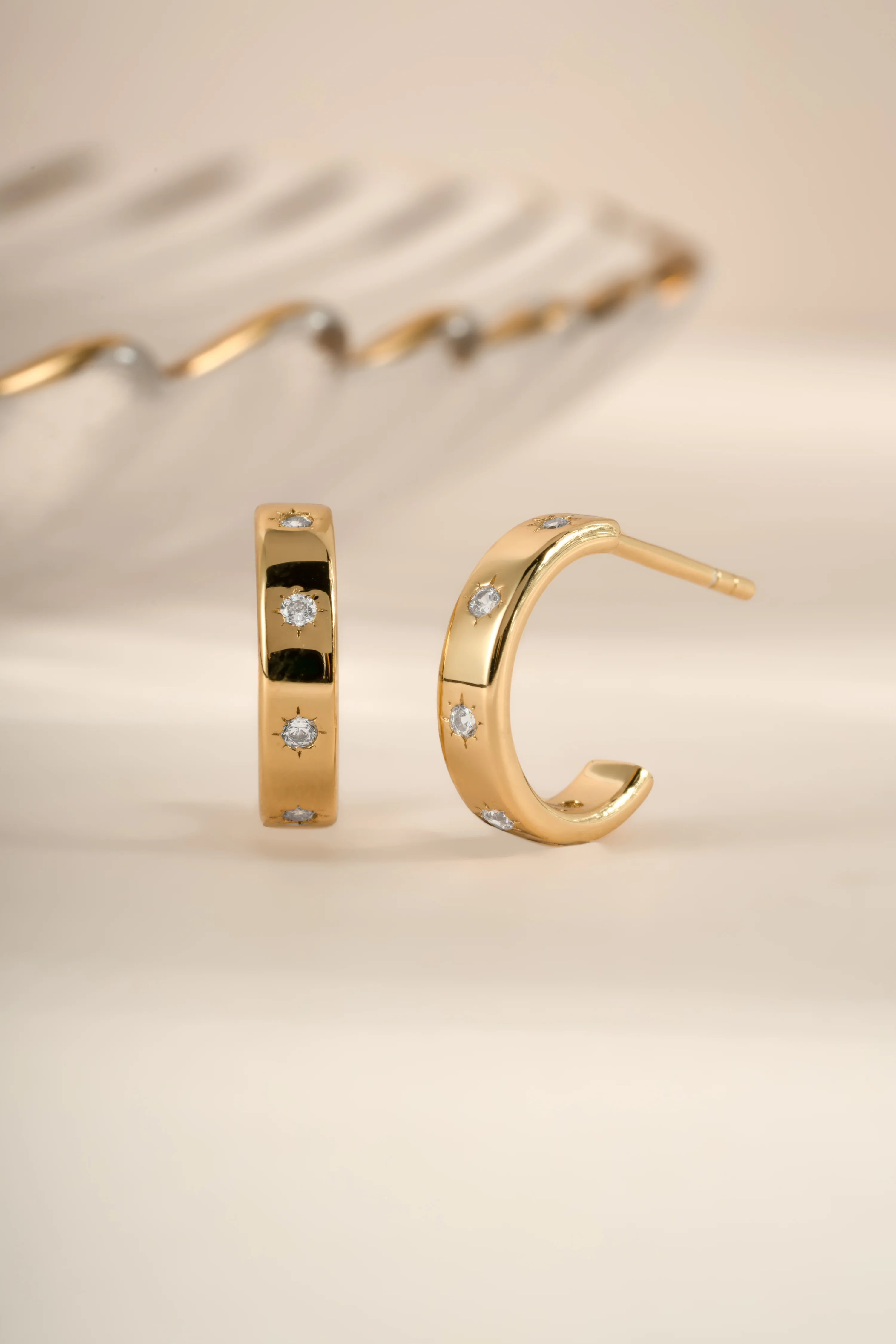 Star Studded Hoop Earrings - Image 6
