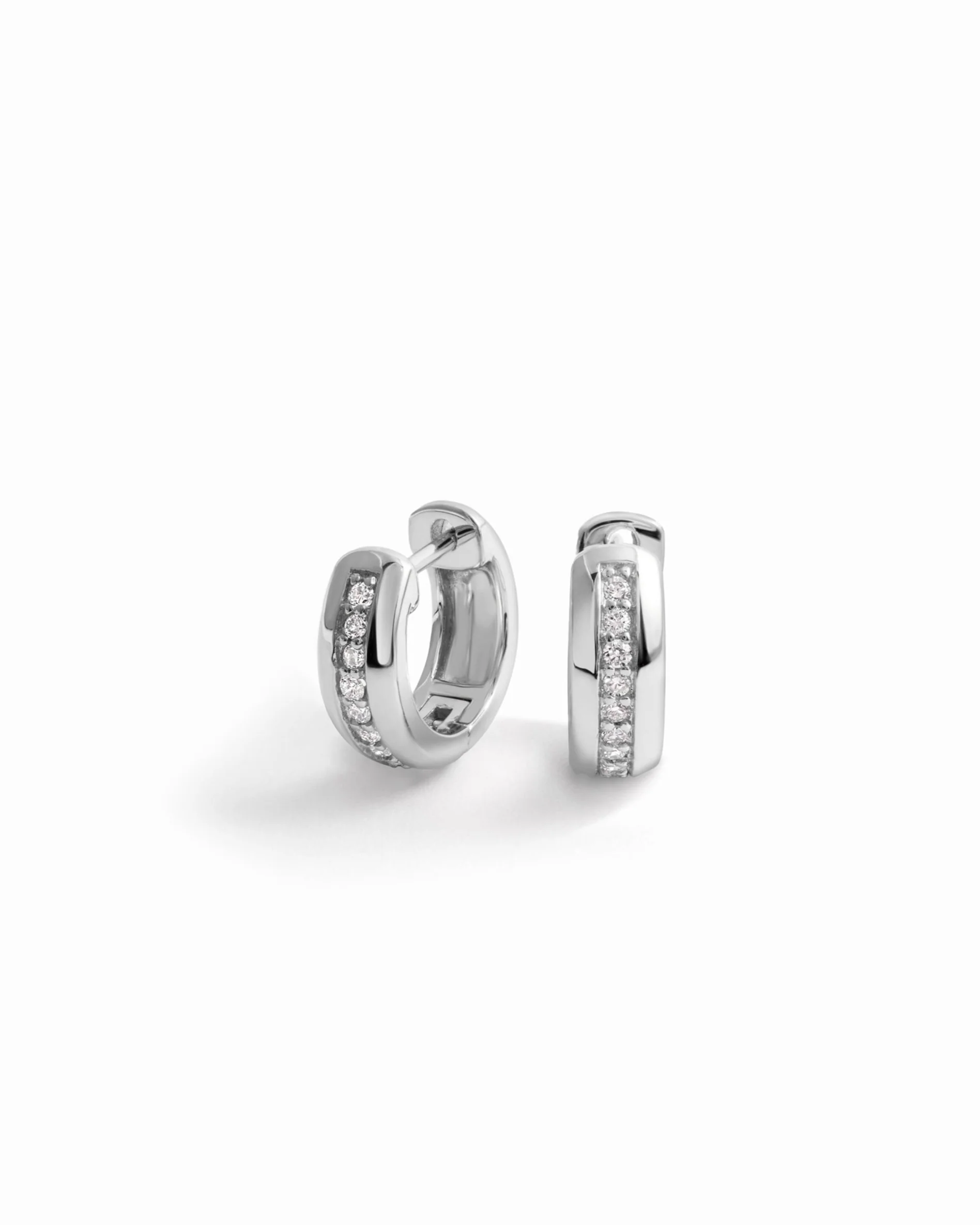 Stripe Diamond Huggie Earrings - Image 8