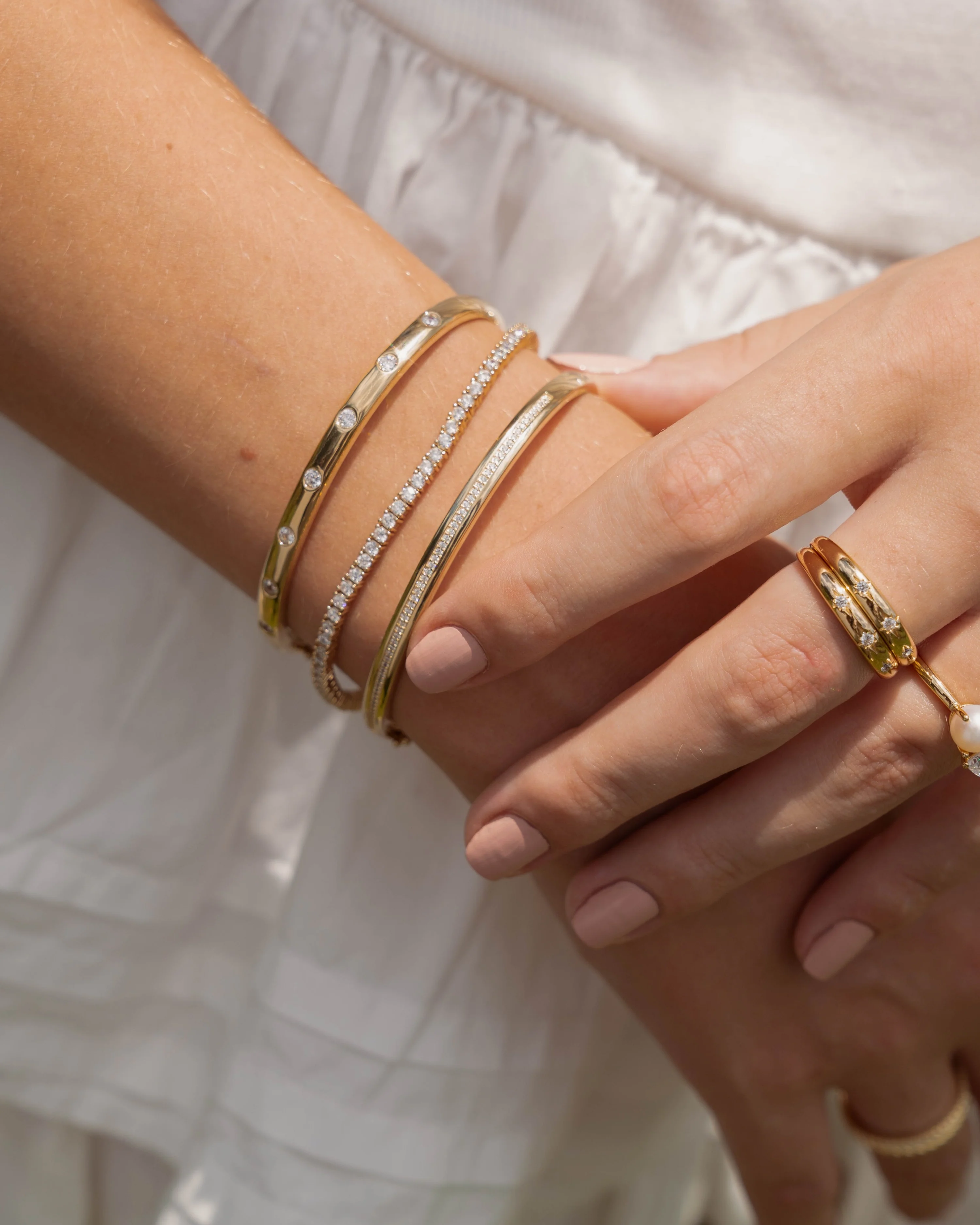 Striped Pavé Diamond Bangle - Image 5