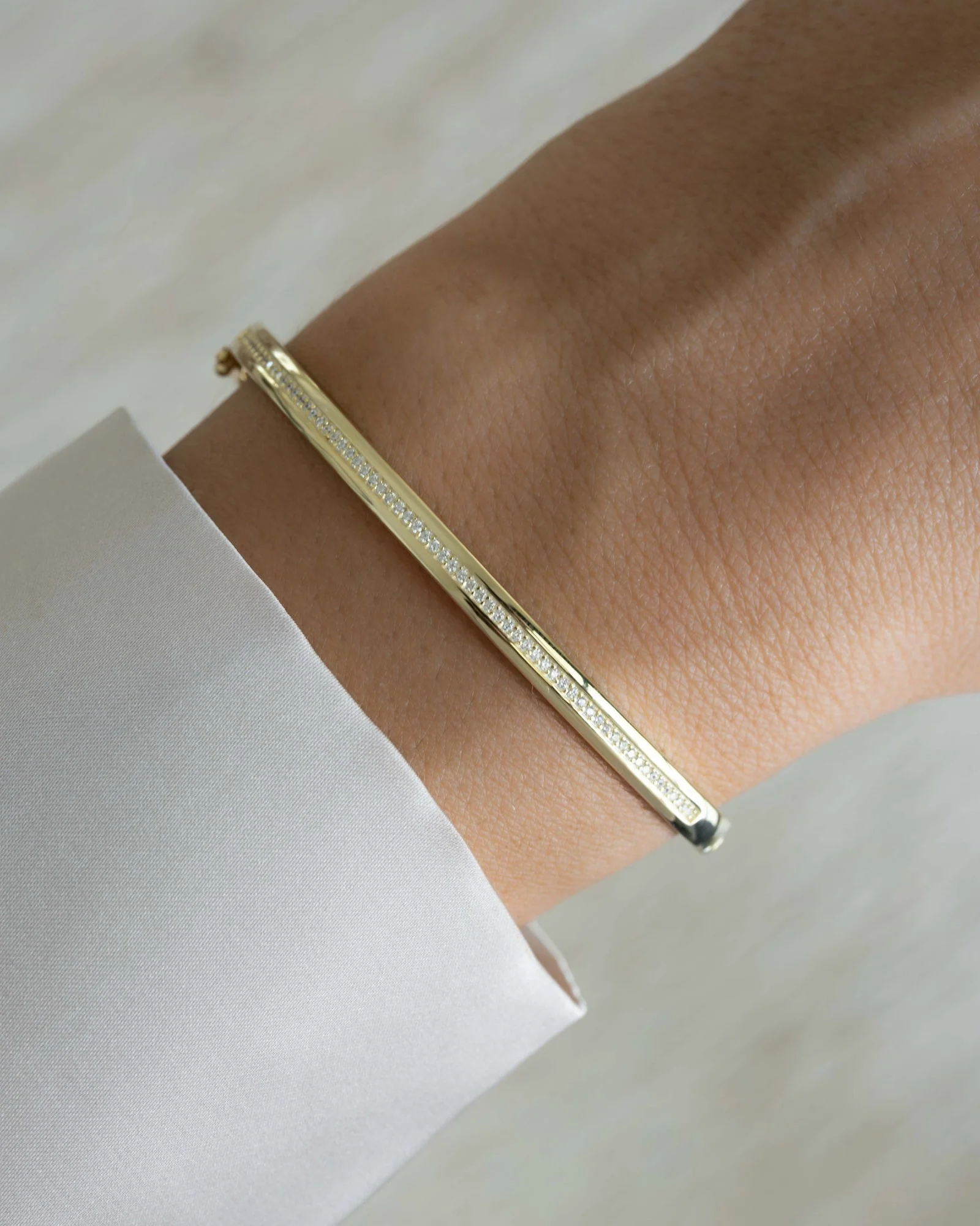 Striped Pavé Diamond Bangle - Image 6