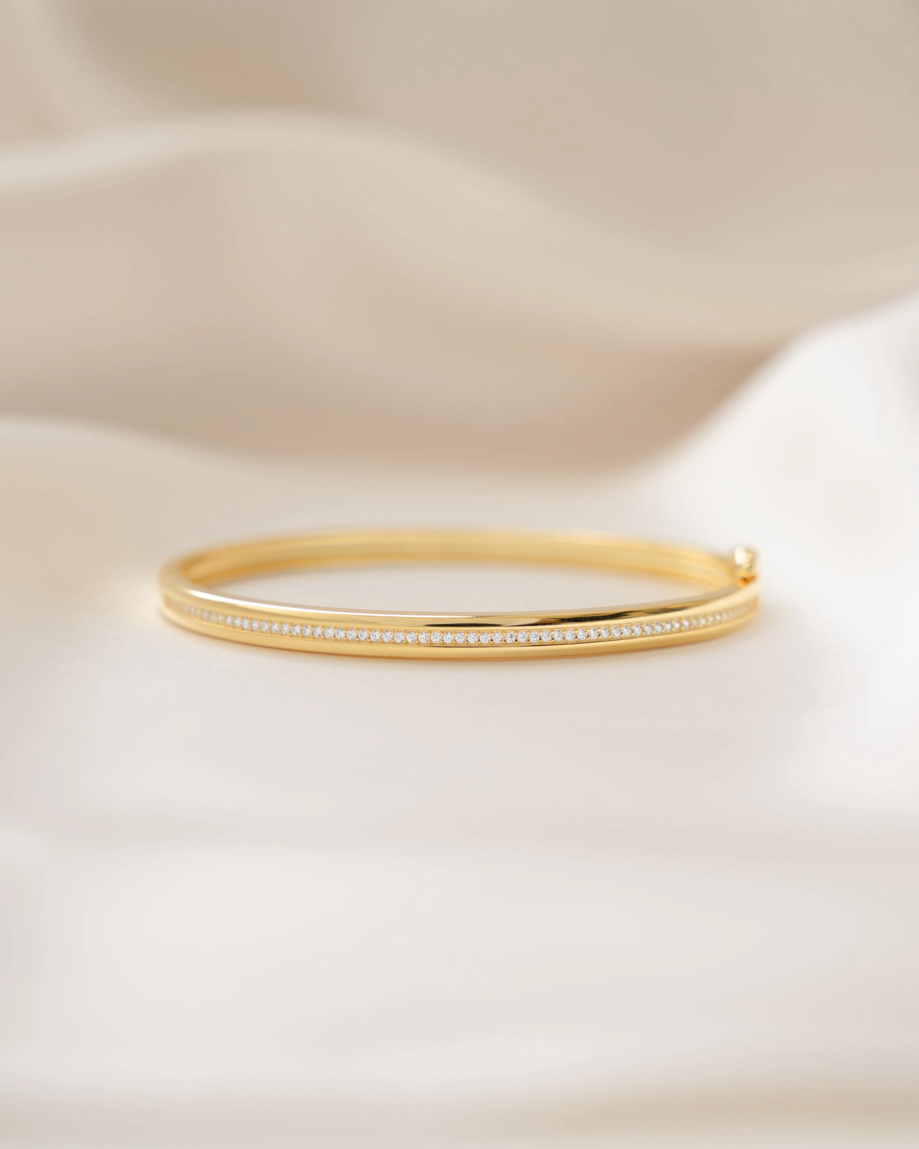 Striped Pavé Diamond Bangle - Image 8