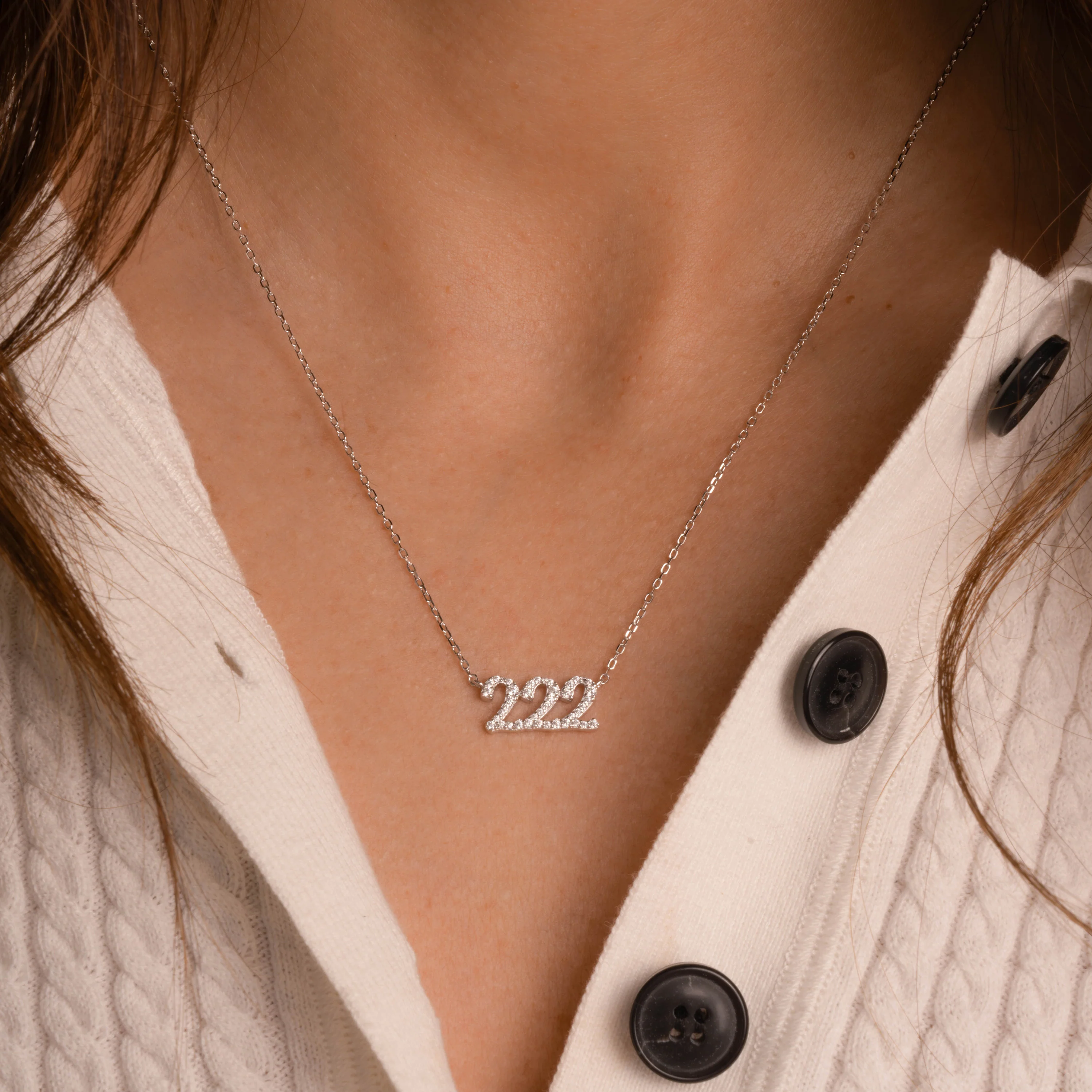 Studded 222 Necklace - Image 4