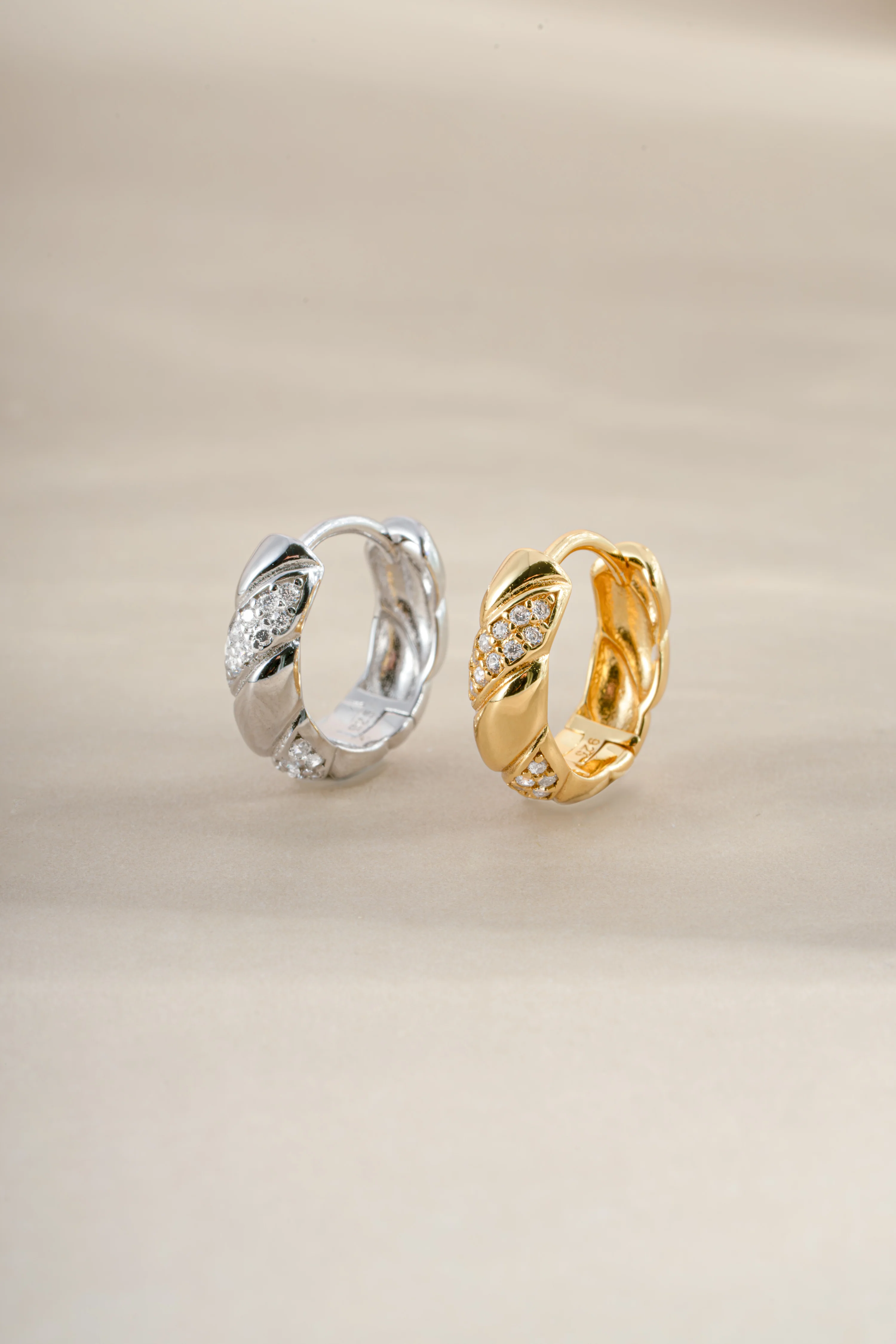 Studded Croissant Hoops - Image 3