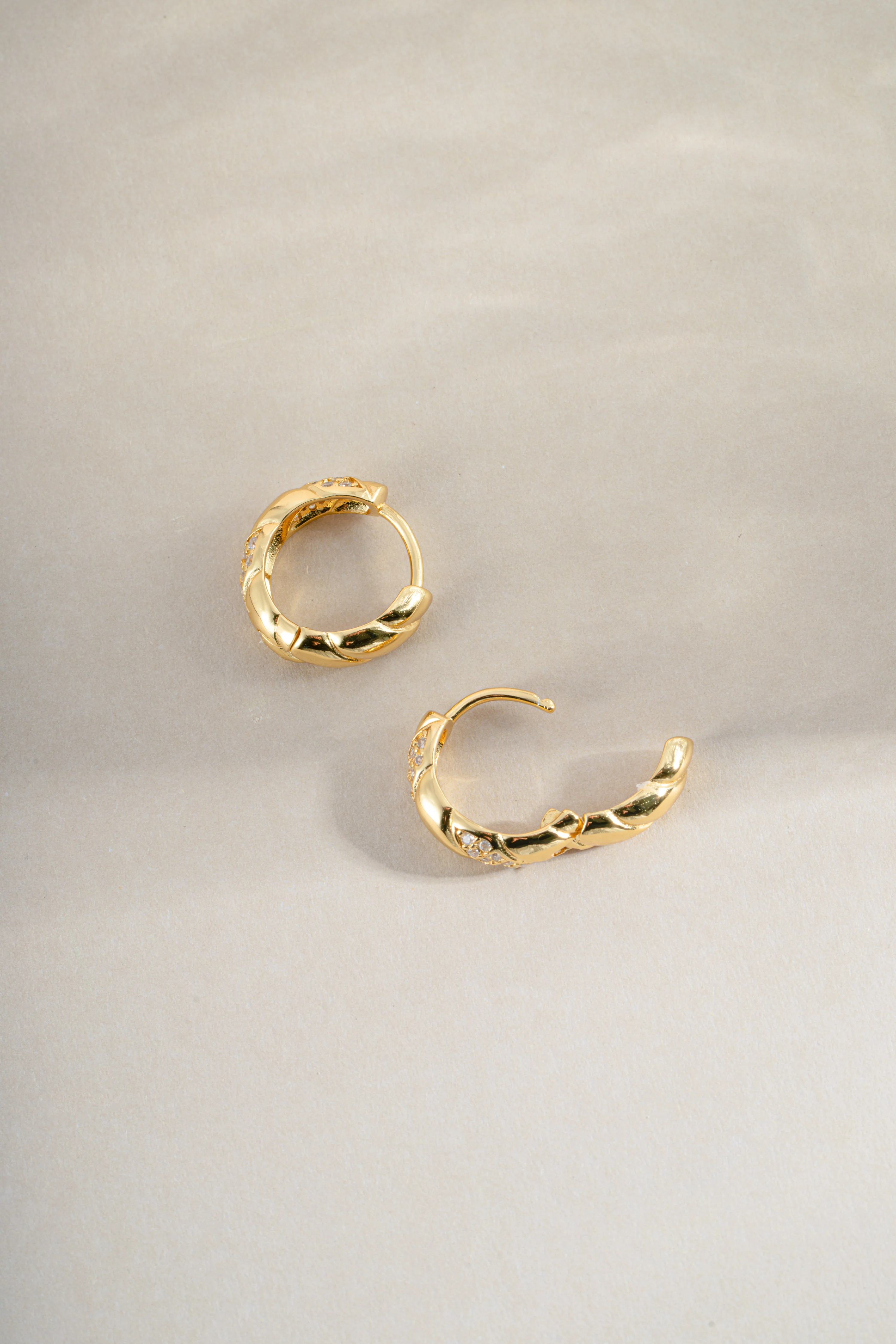 Studded Croissant Hoops - Image 7