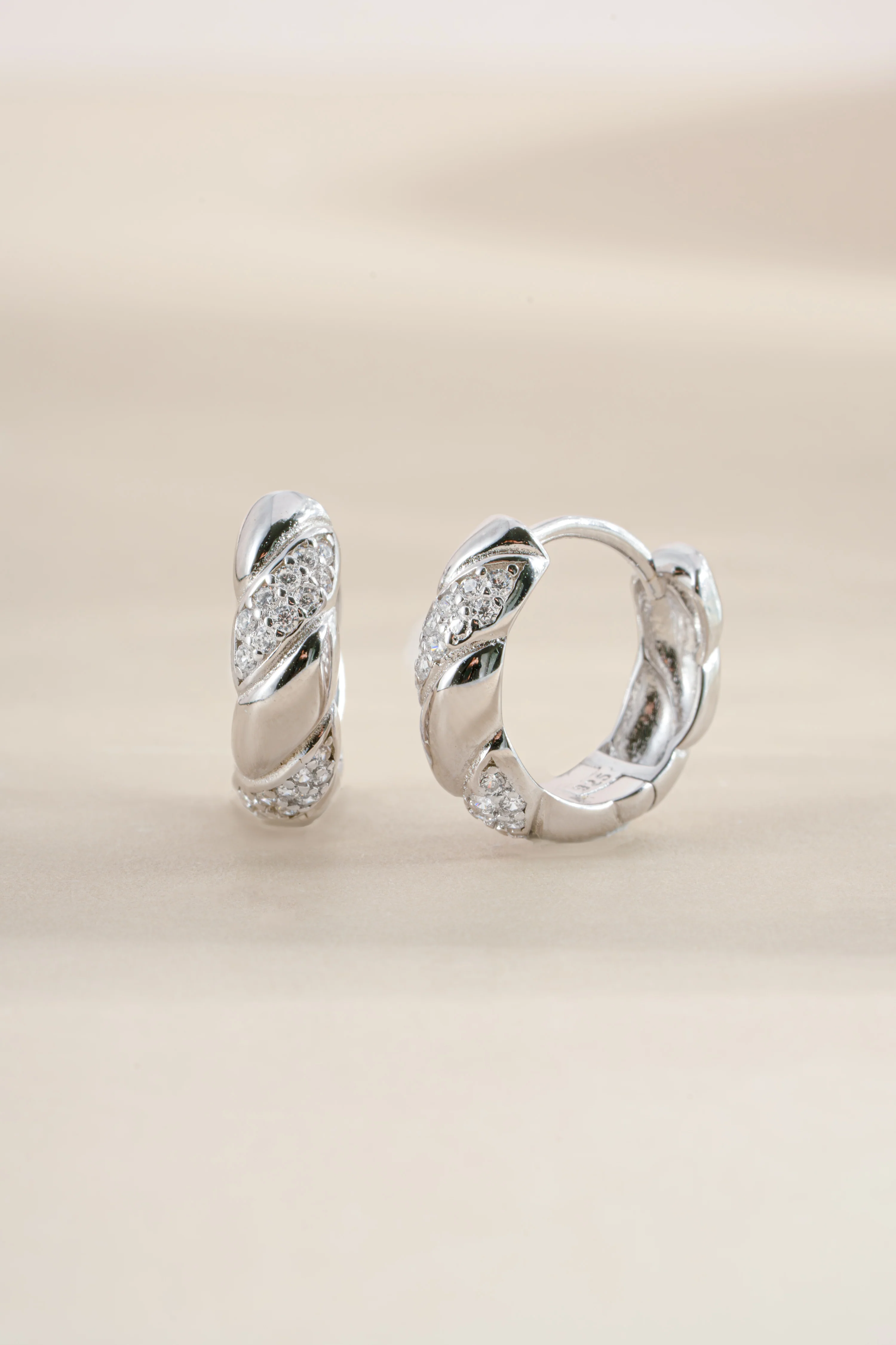 Studded Croissant Hoops - Image 8