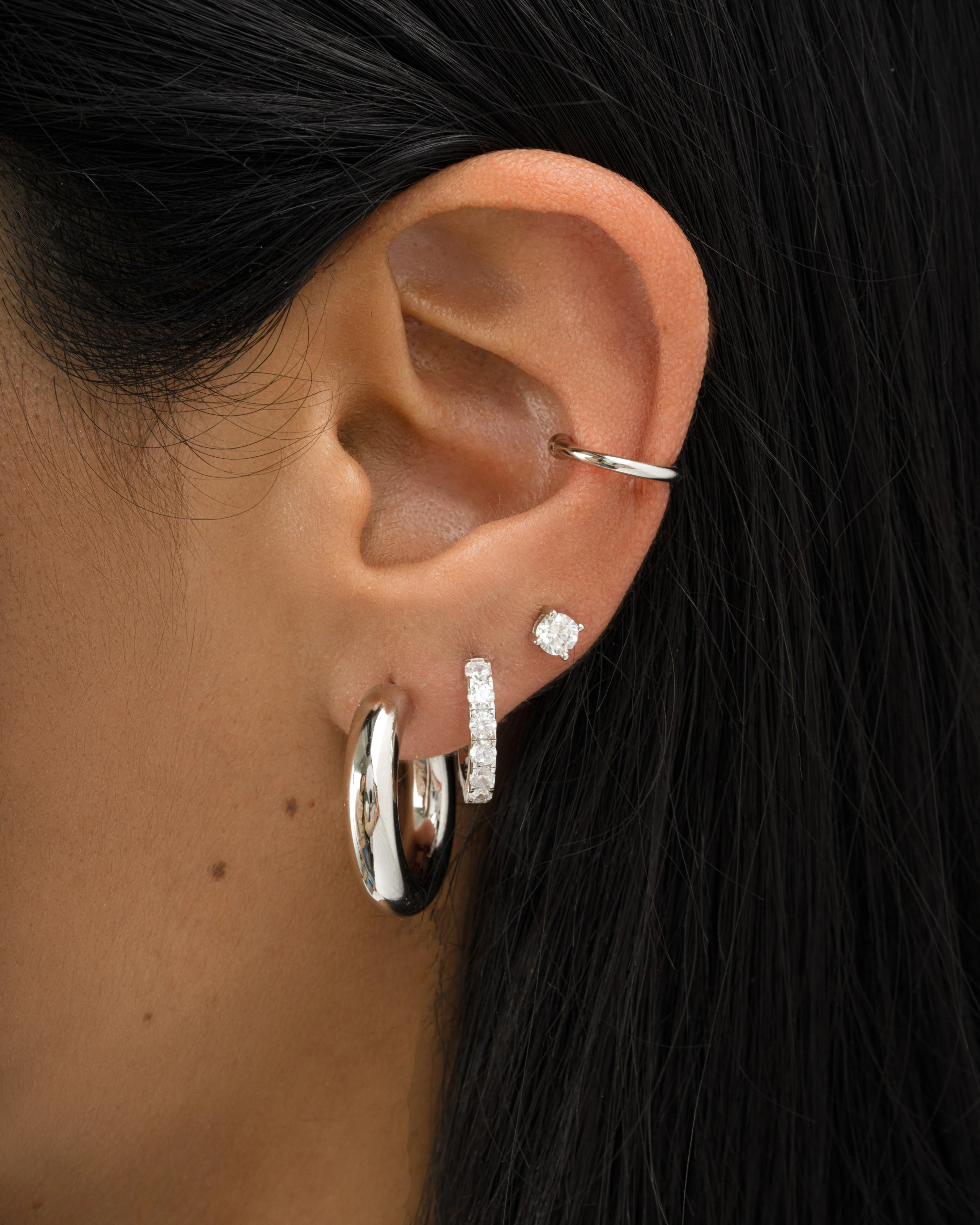Studded Hoop Earrings - Image 4