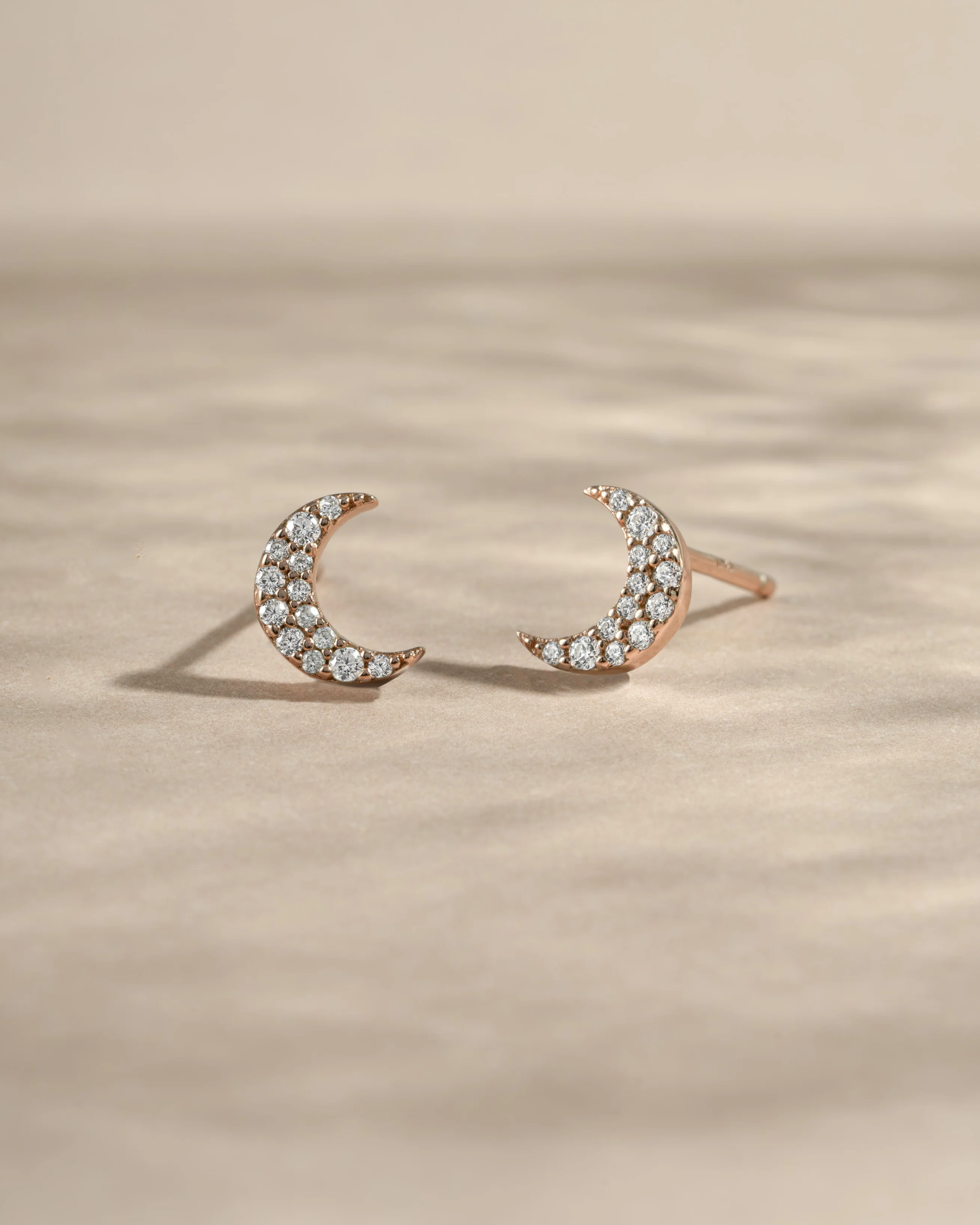 Studded Moon Stud Earrings - Image 6