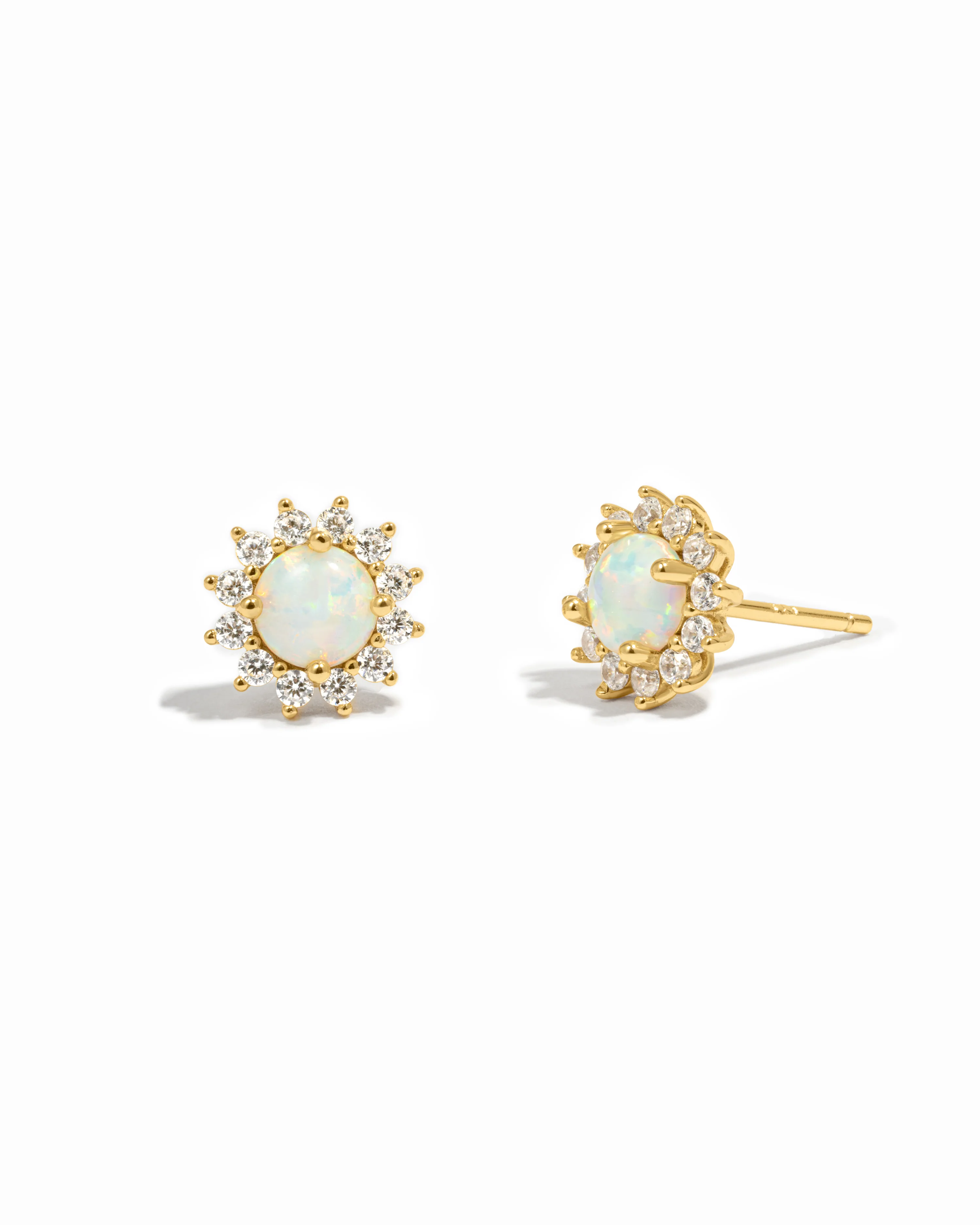 Sunburst Opal Halo Studs