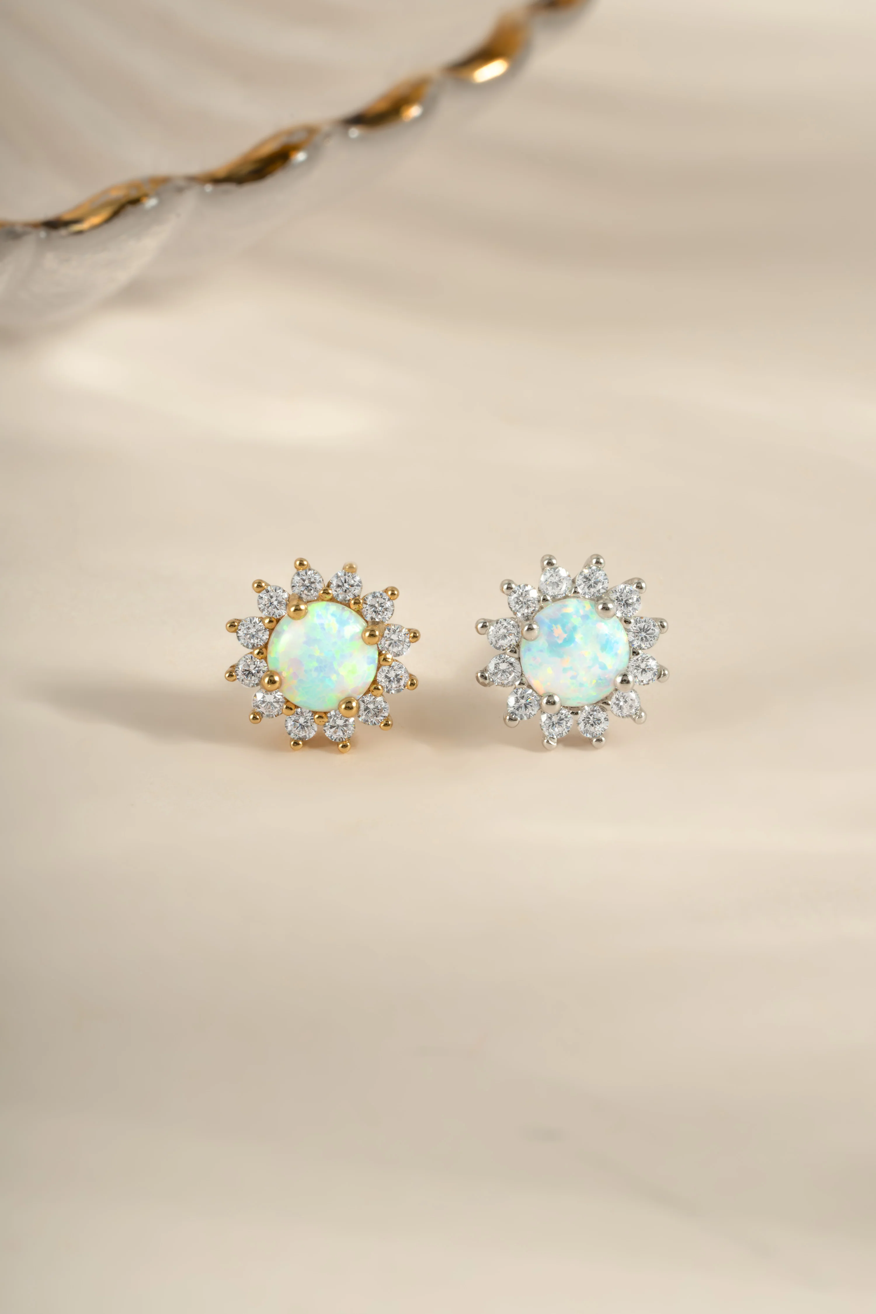 Sunburst Opal Halo Studs - Image 3