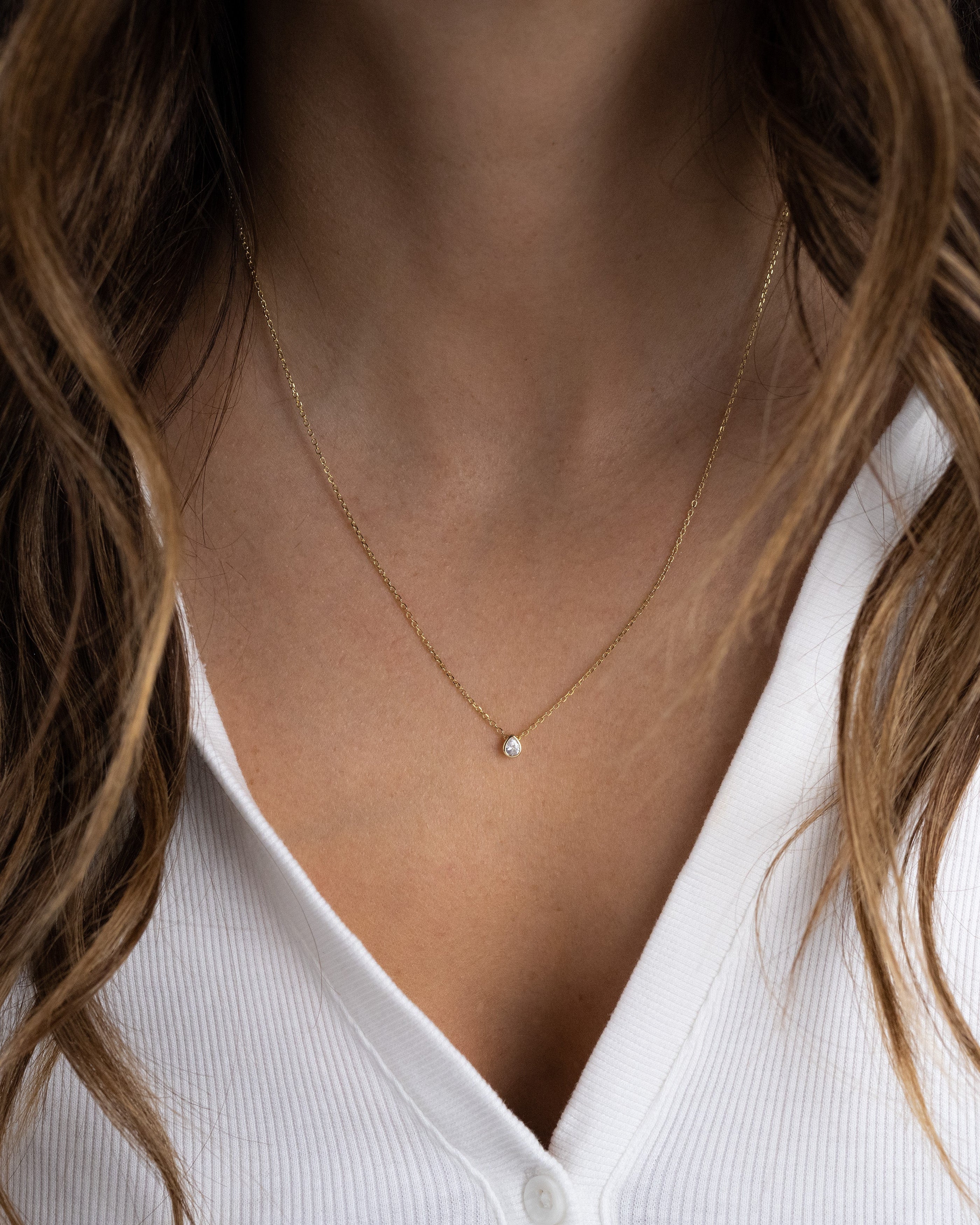 Tear Drop Pendant Necklace - Image 2