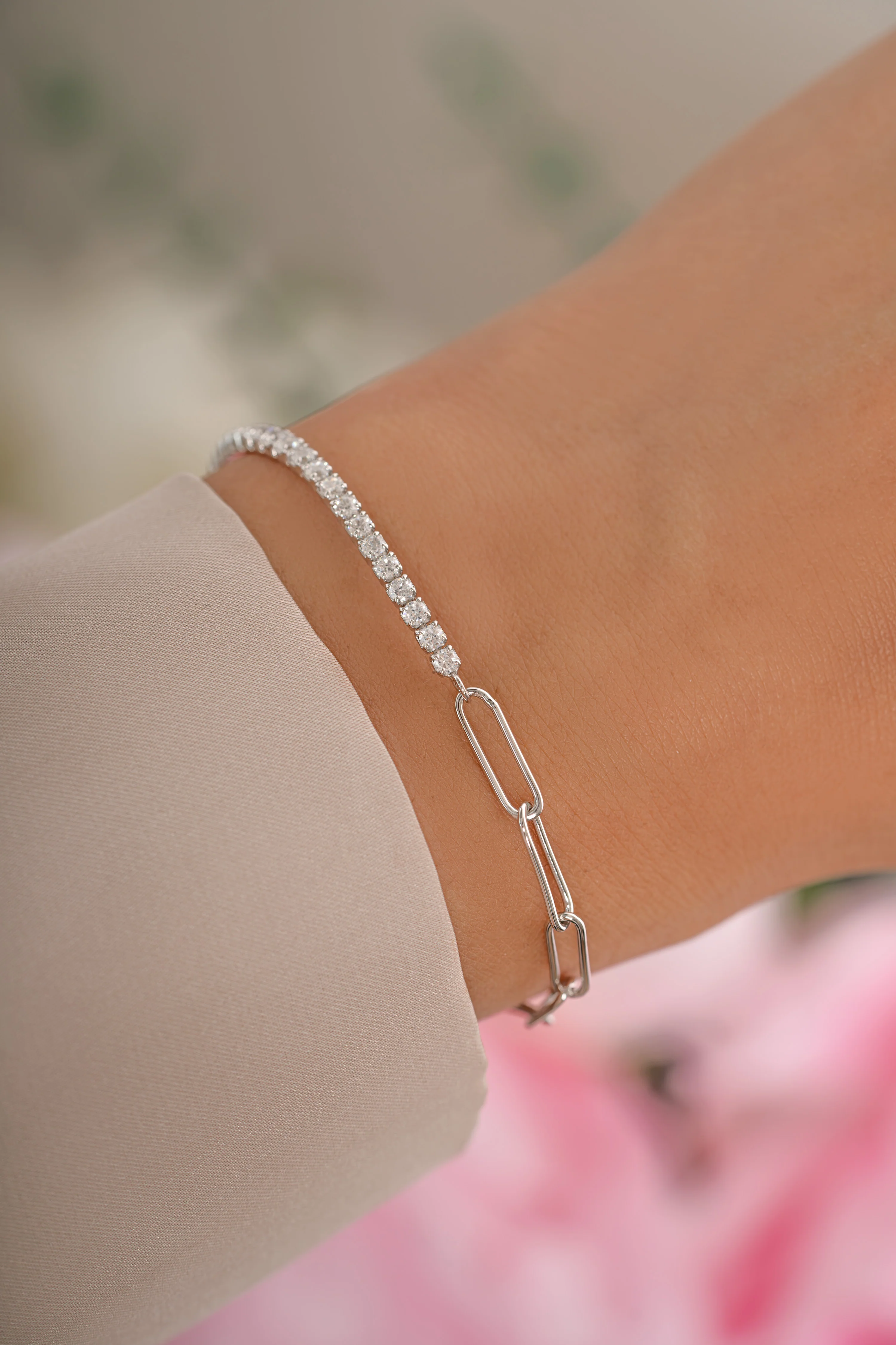 Tennis and Paperclip Bracelet - Image 4