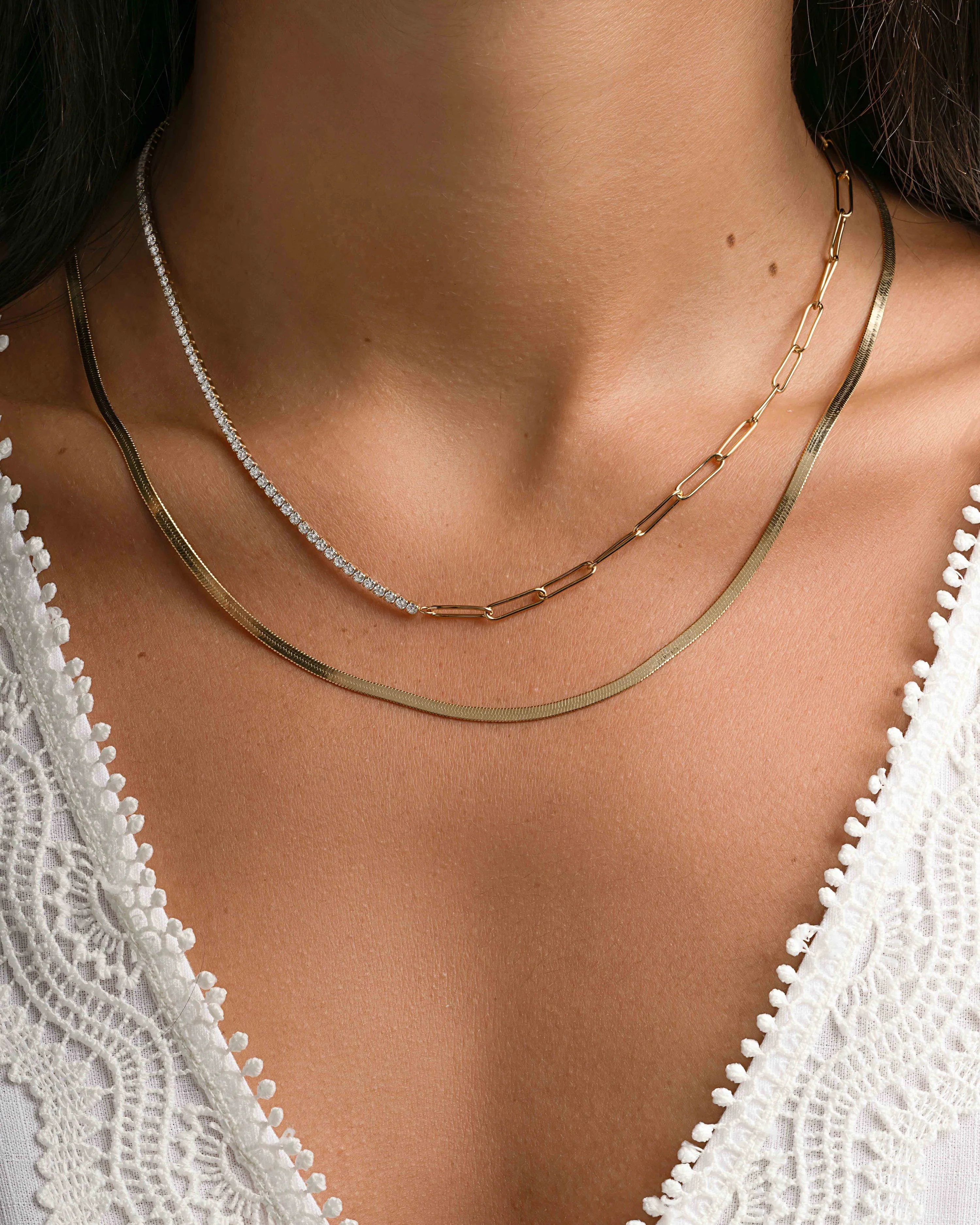 Tennis and Paperclip Necklace - Image 4