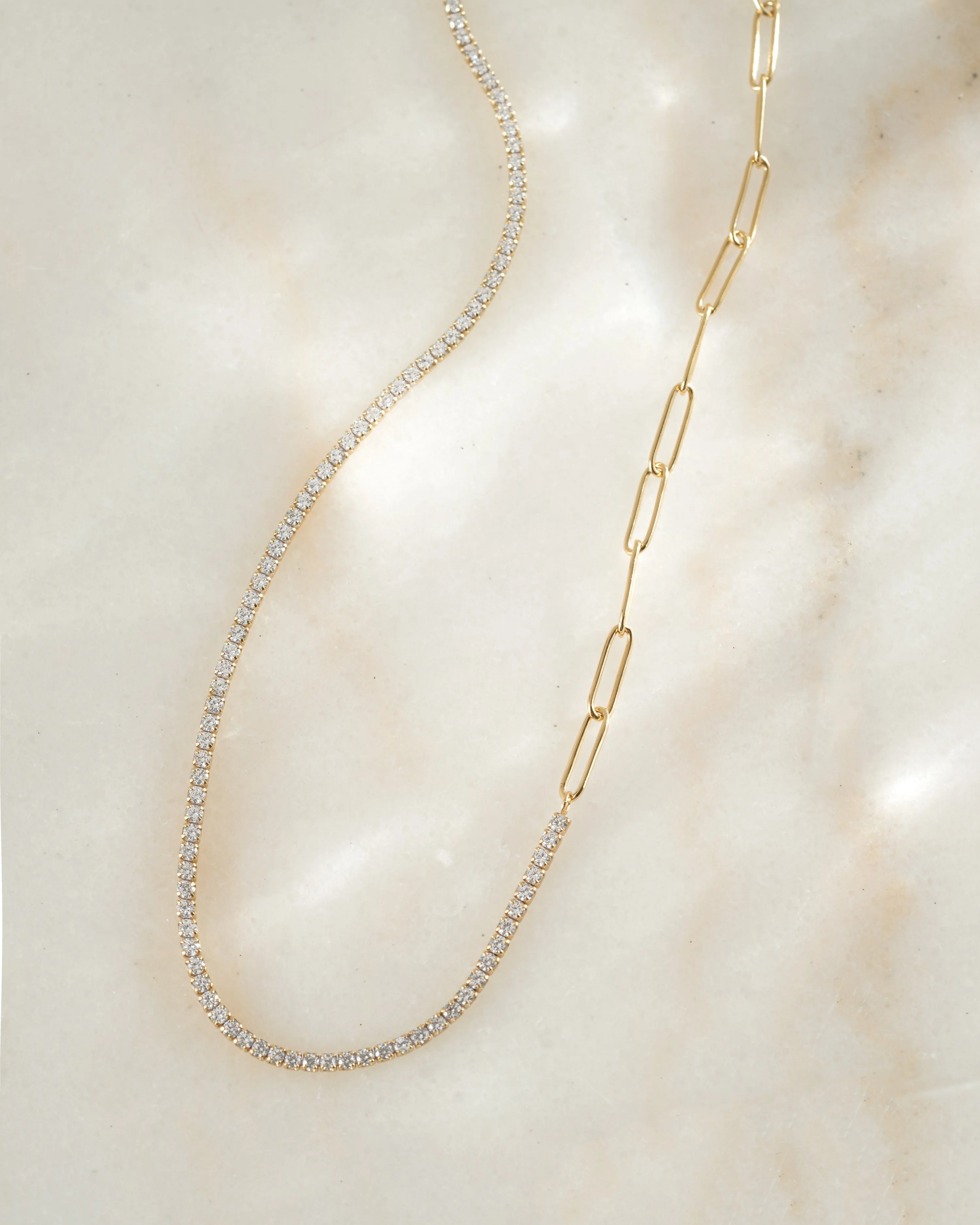 Tennis and Paperclip Necklace - Image 5