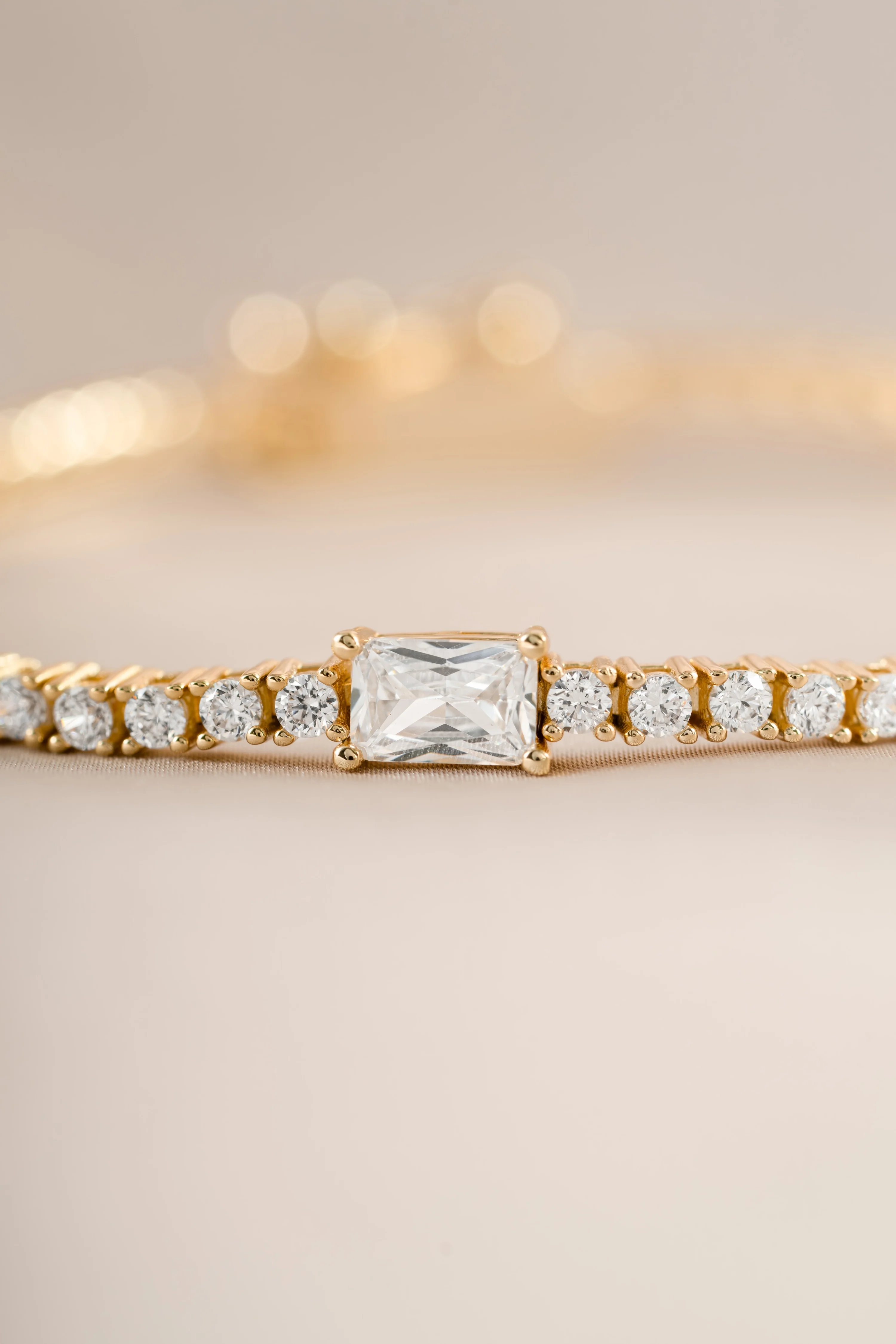 Tennis Bracelet with Baguette Charm - Image 5