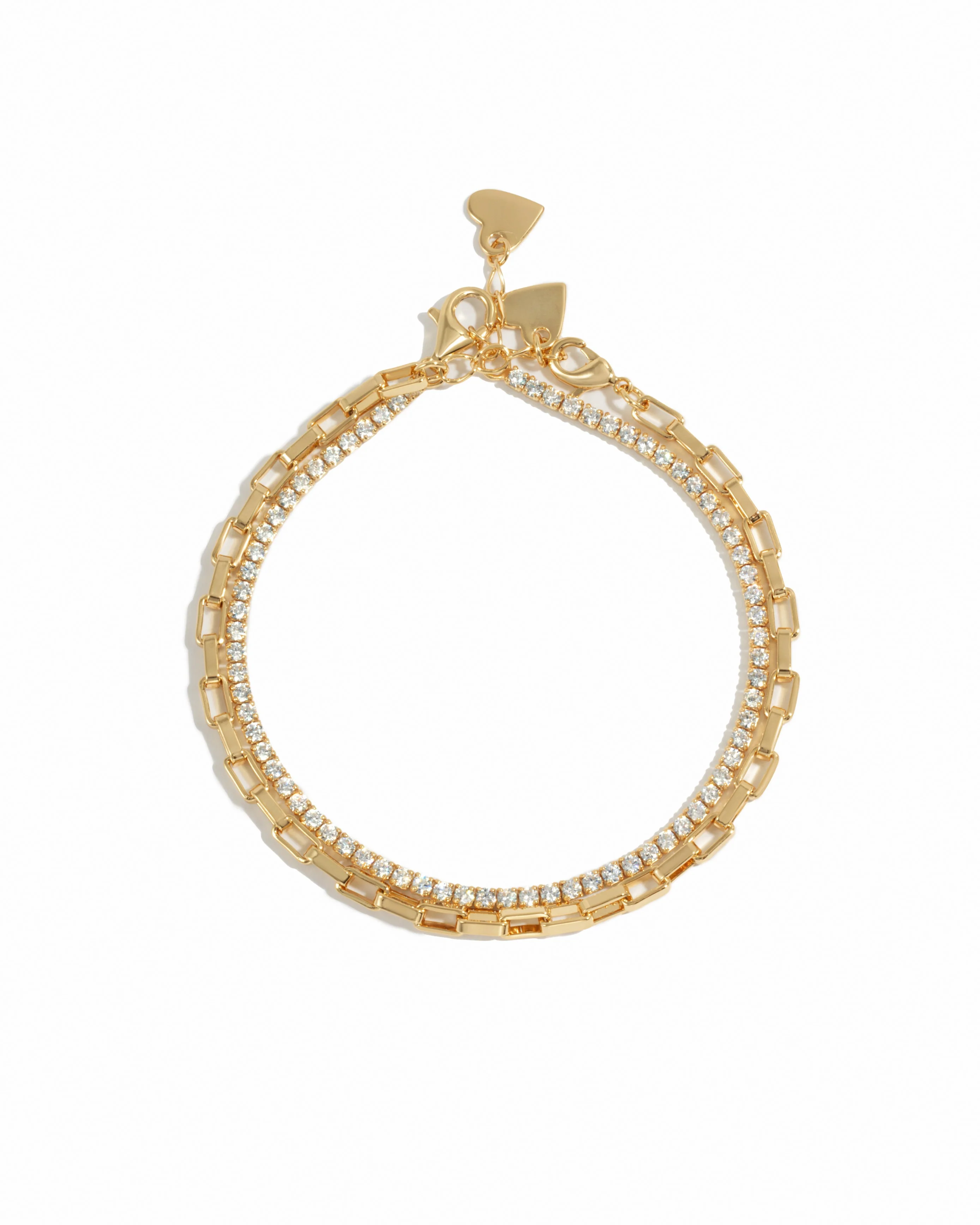 Tennis & Paperclip Bracelet Set