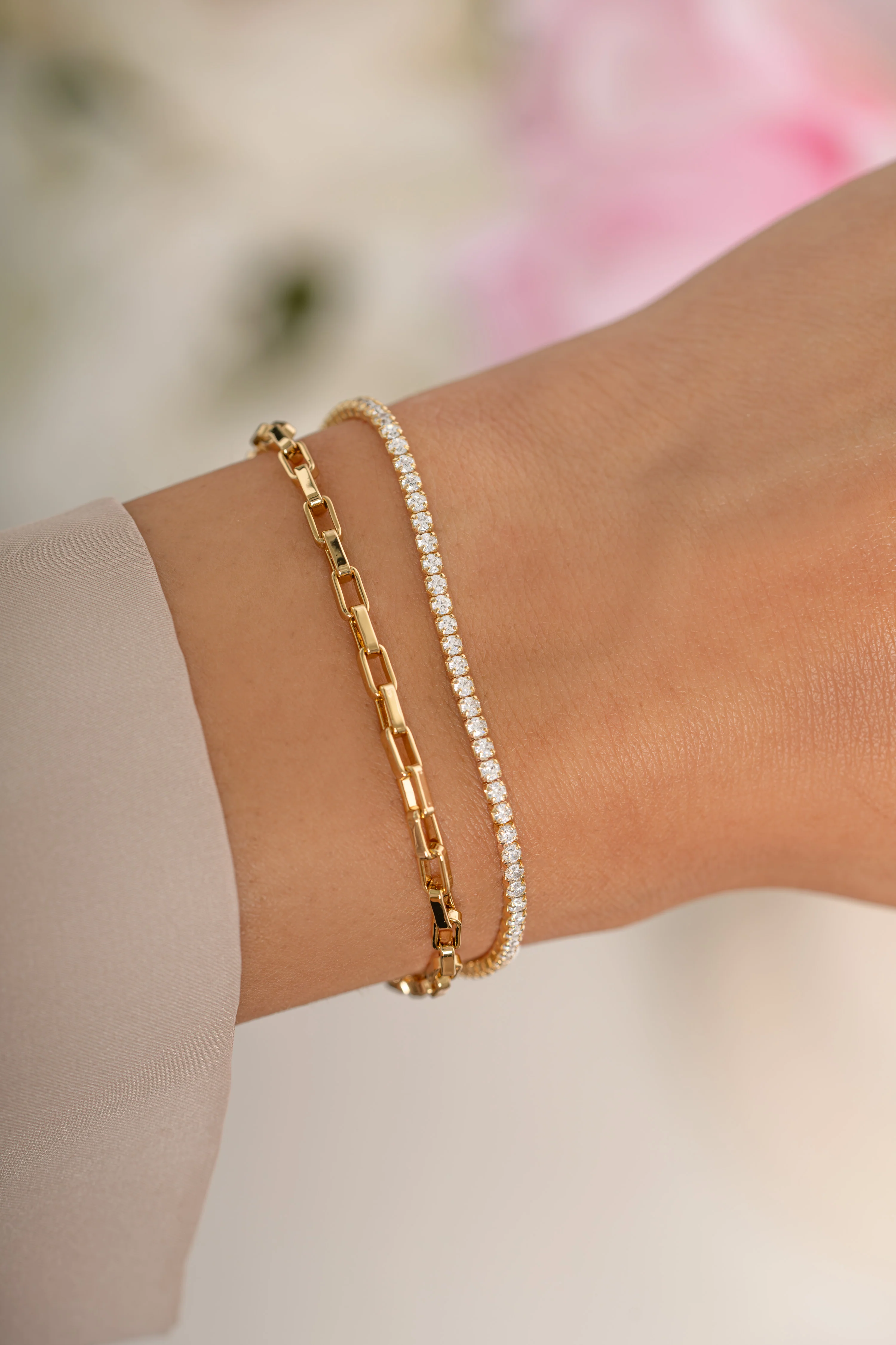 Tennis & Paperclip Bracelet Set - Image 2