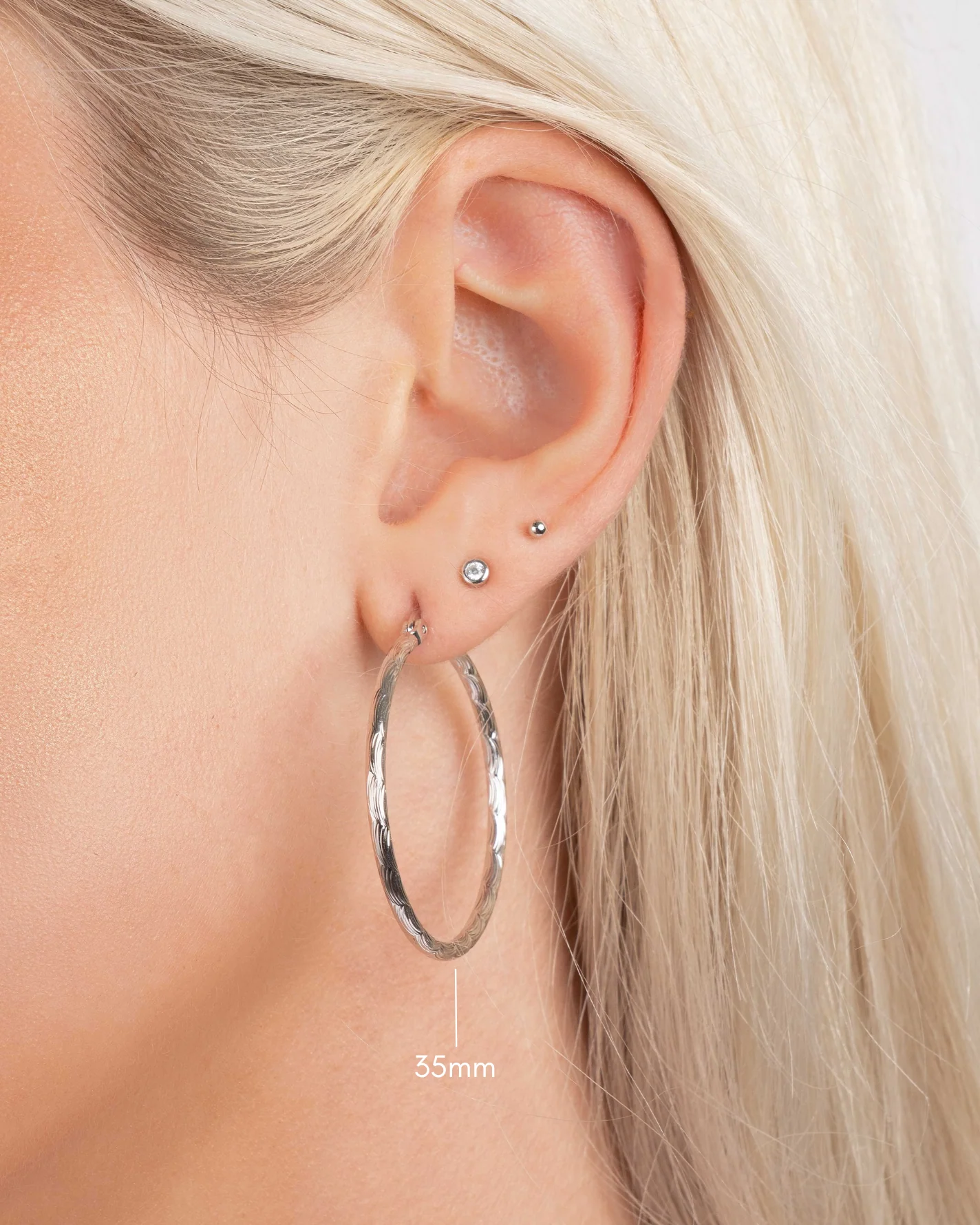 35mm Textured Hoops - Image 4