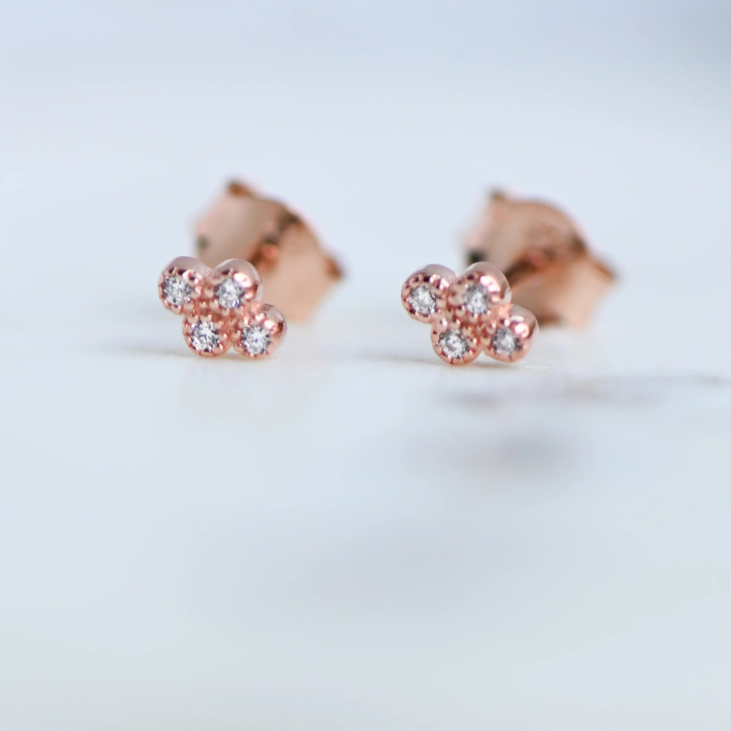 Tiny 4 Stone CZ Studs - Image 10