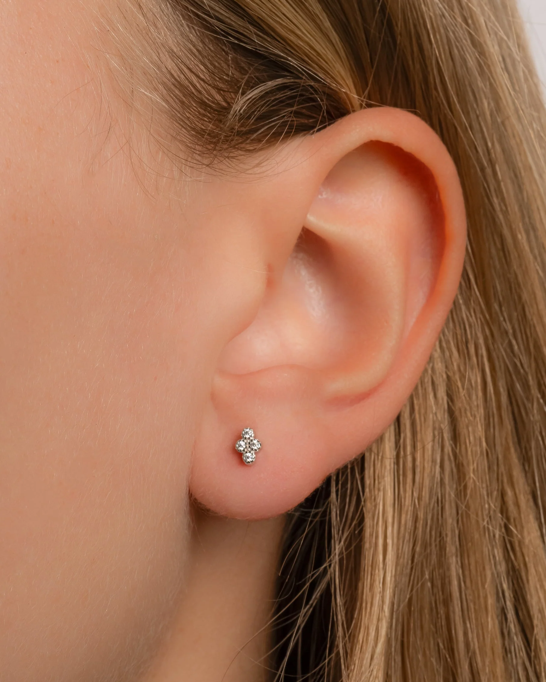 Tiny 4 Stone CZ Studs - Image 4