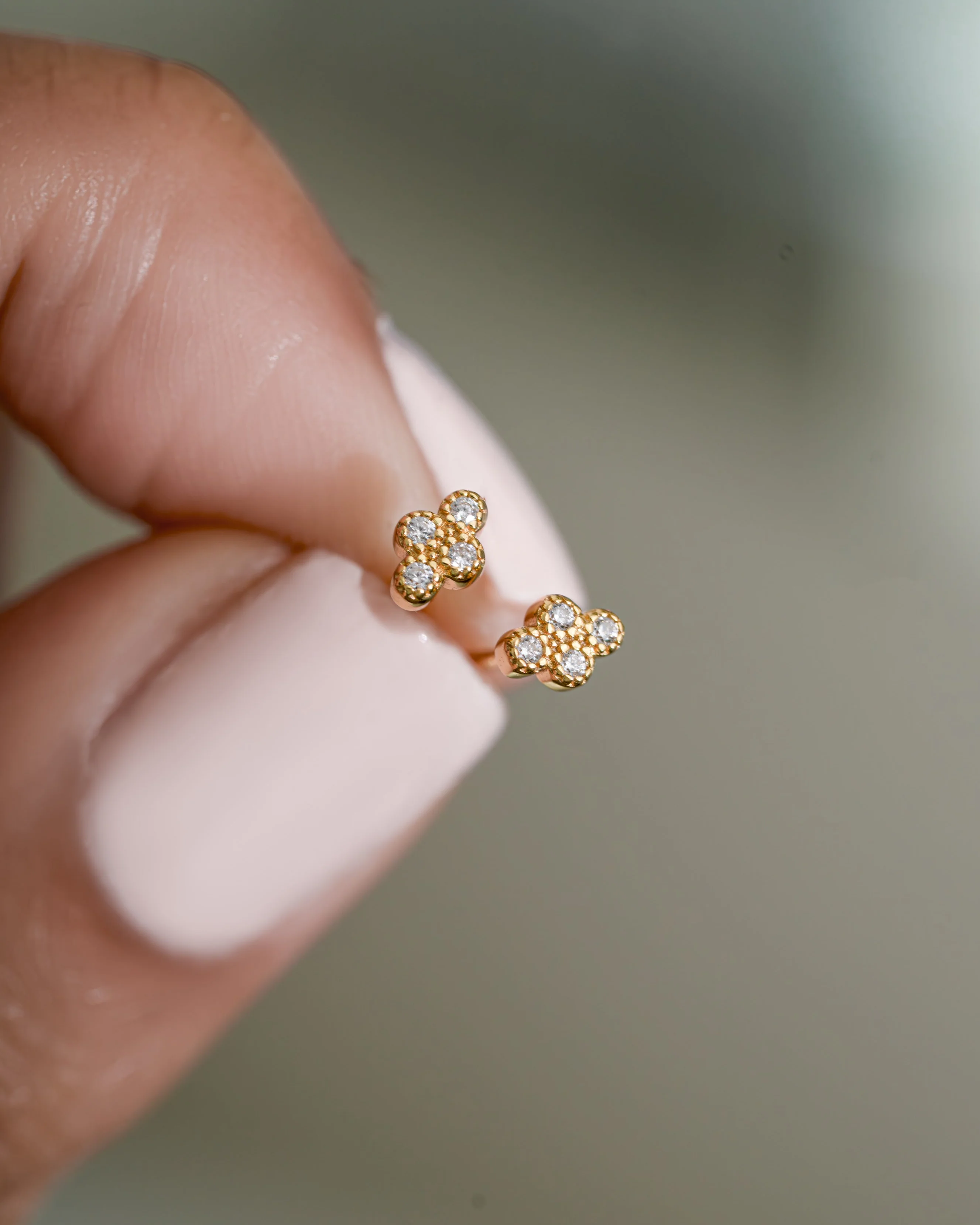 Tiny 4 Stone CZ Studs - Image 5