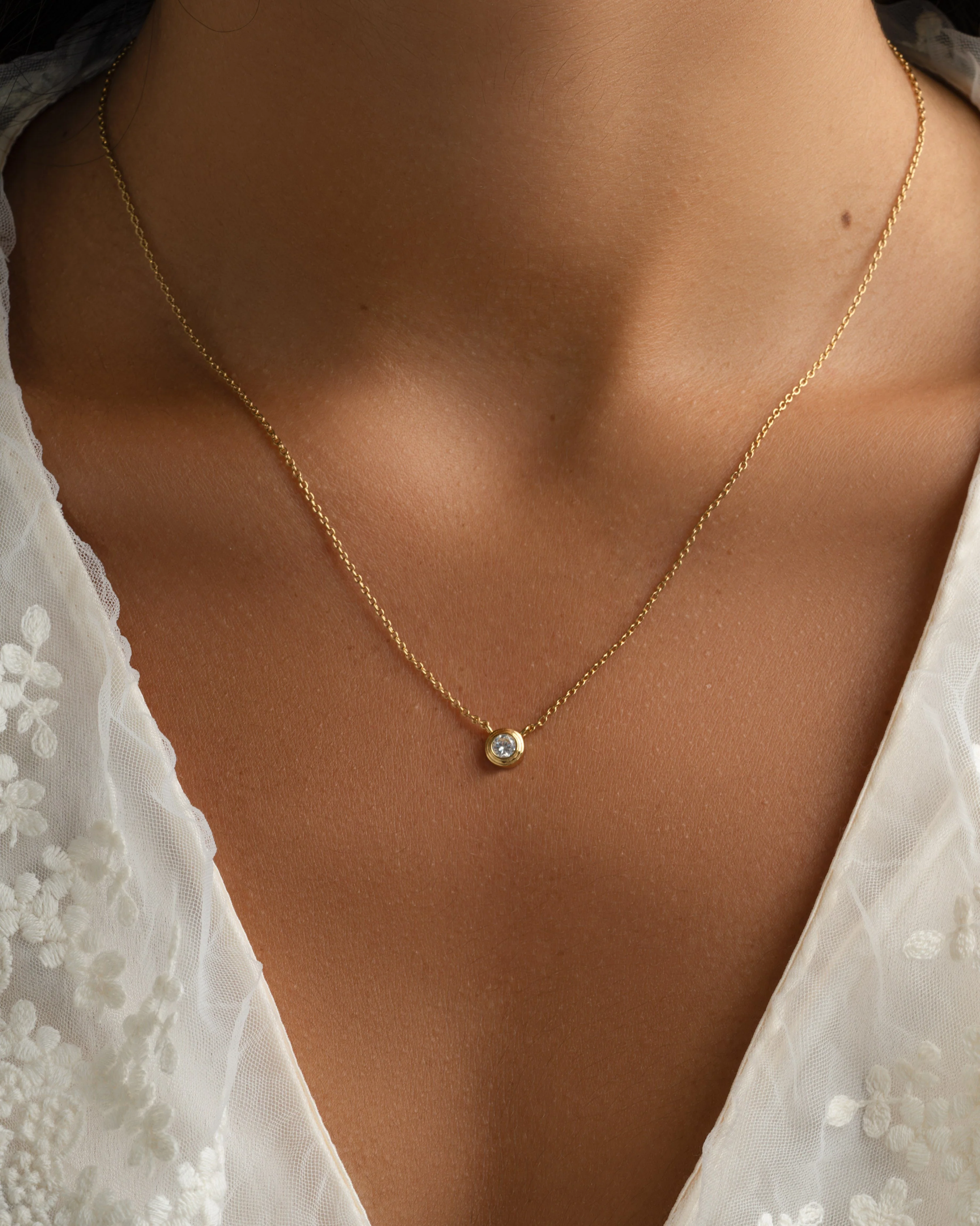 Tiny Bezel Necklace - Image 2