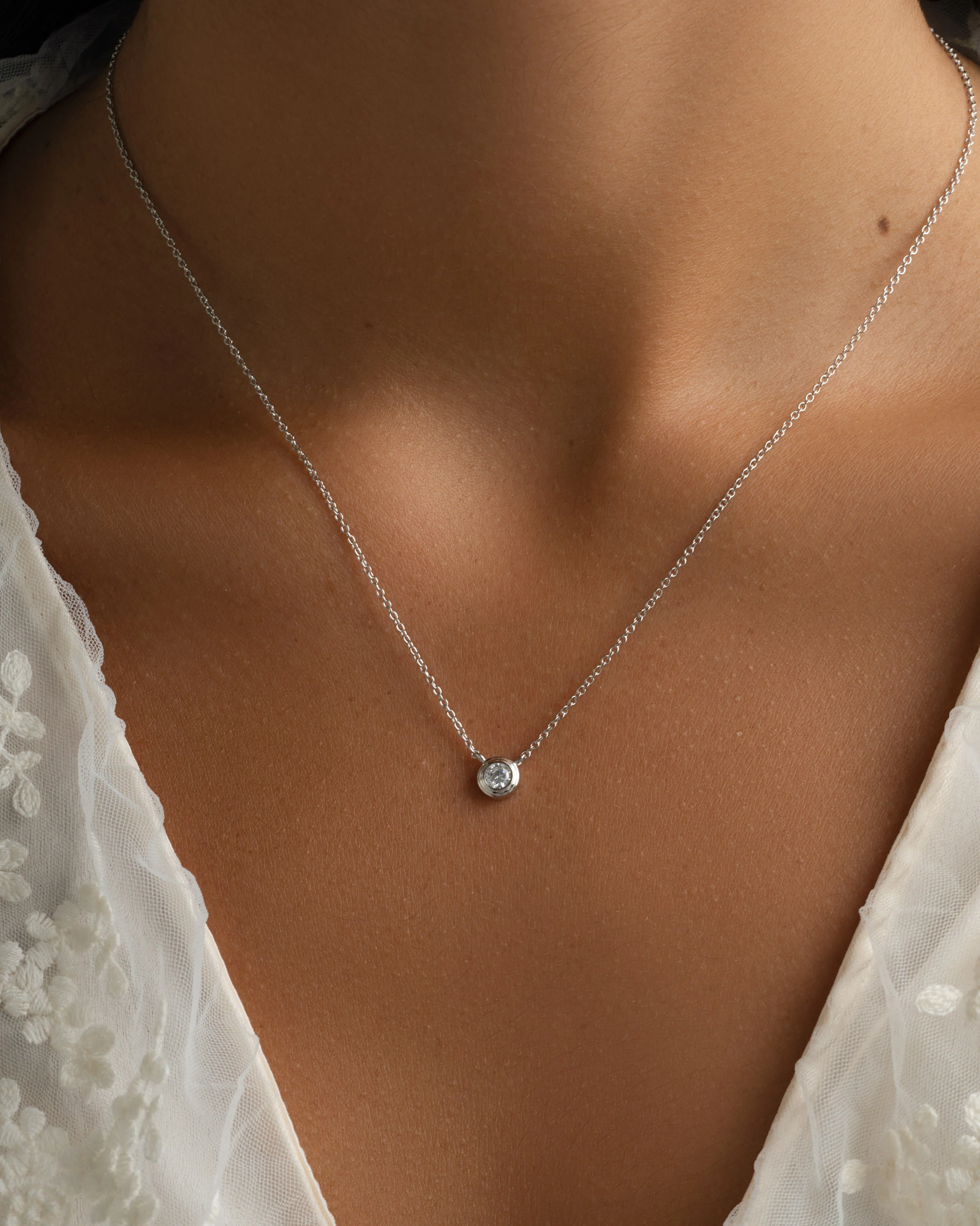 Tiny Bezel Necklace - Image 4
