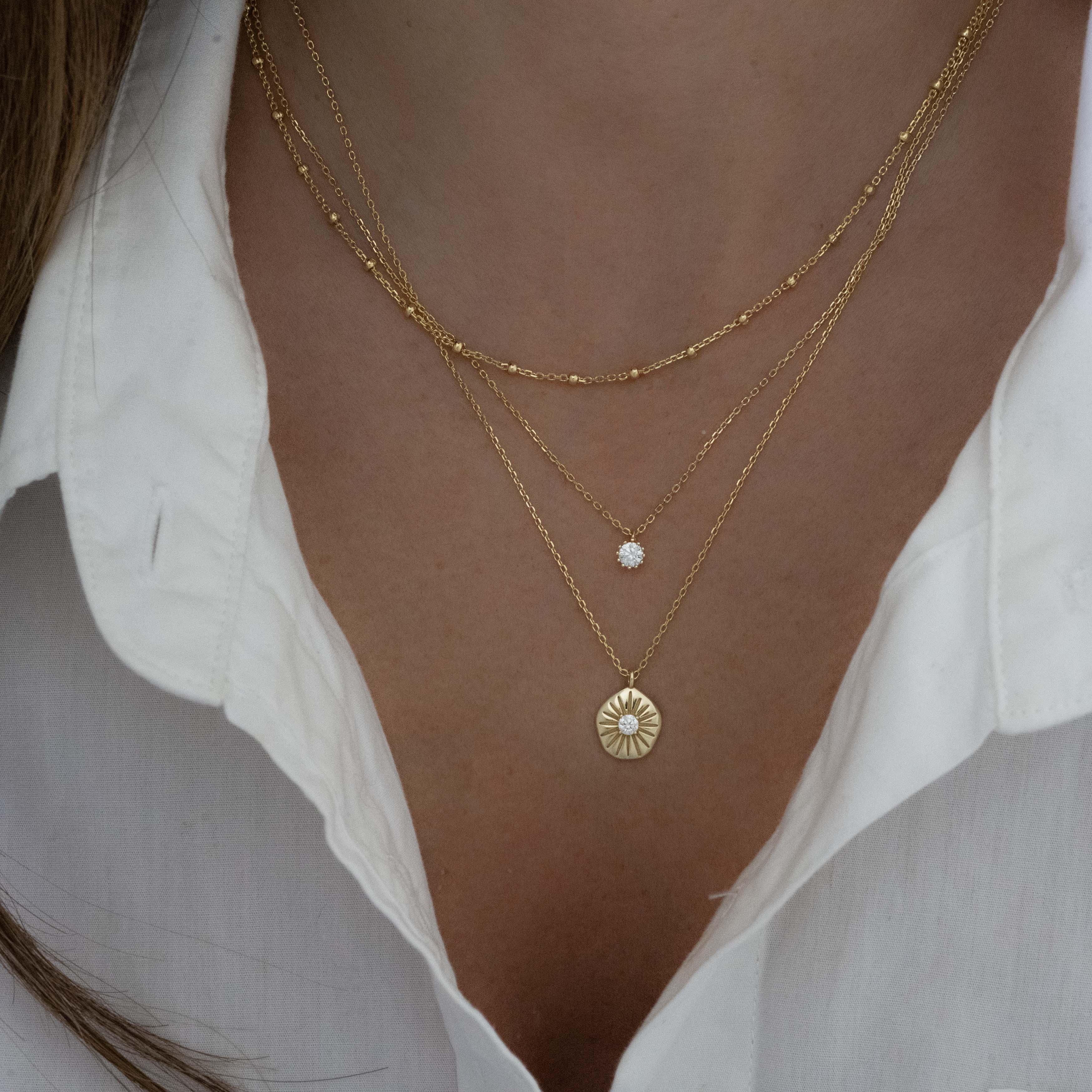 Tiny Bezel Pendant Necklace - Image 7