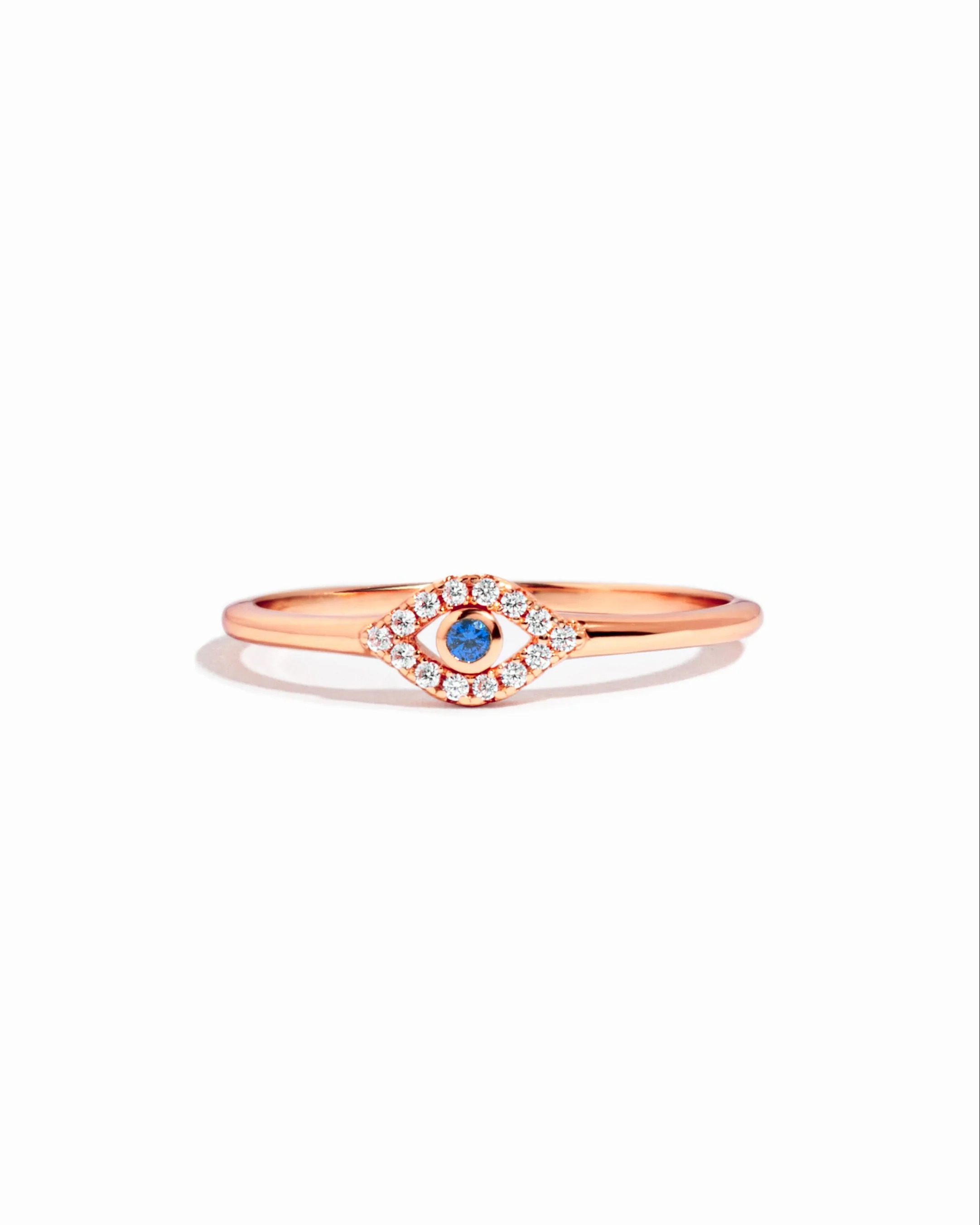 Tiny Blue Evil Eye Ring - Image 10