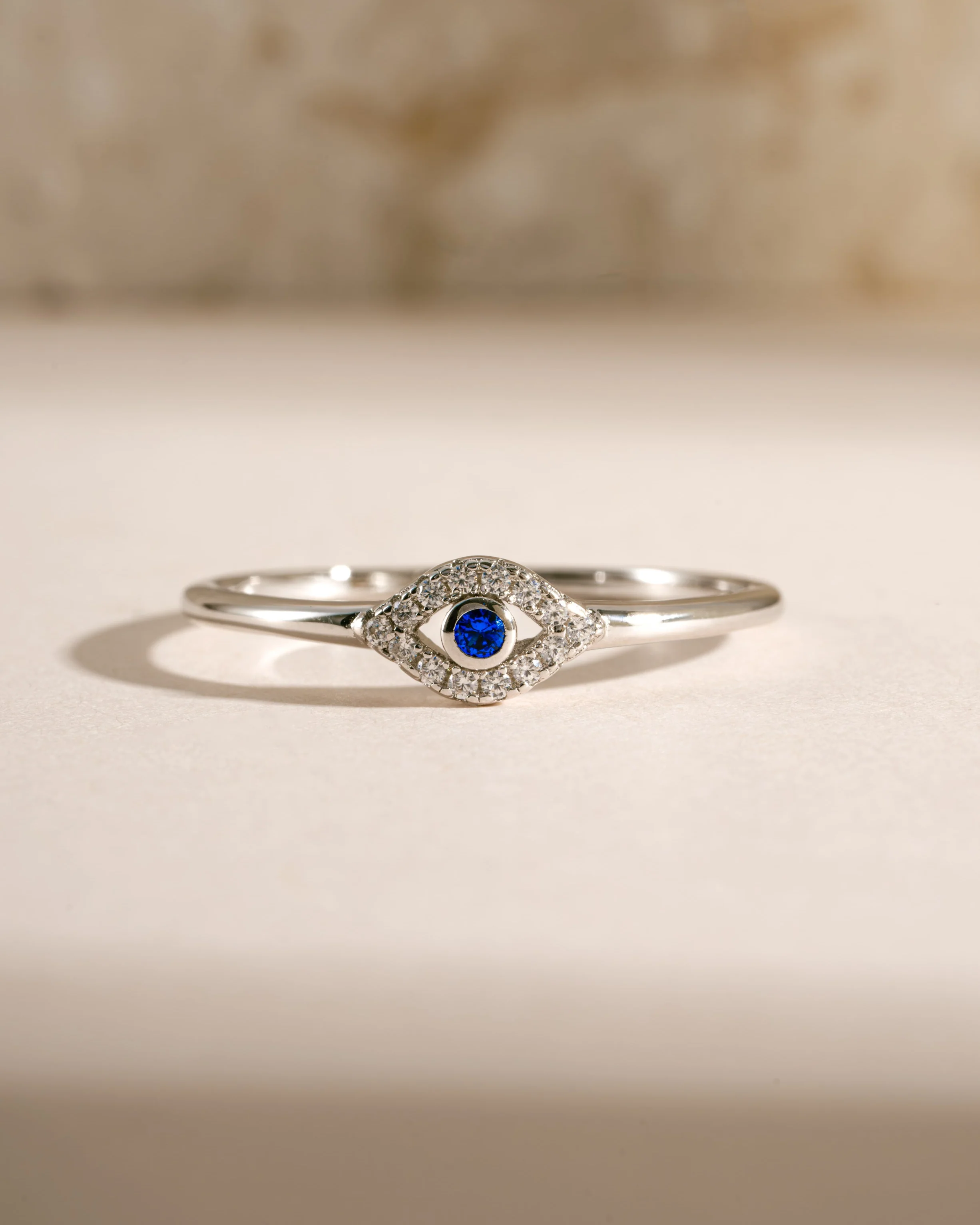 Tiny Blue Evil Eye Ring - Image 4